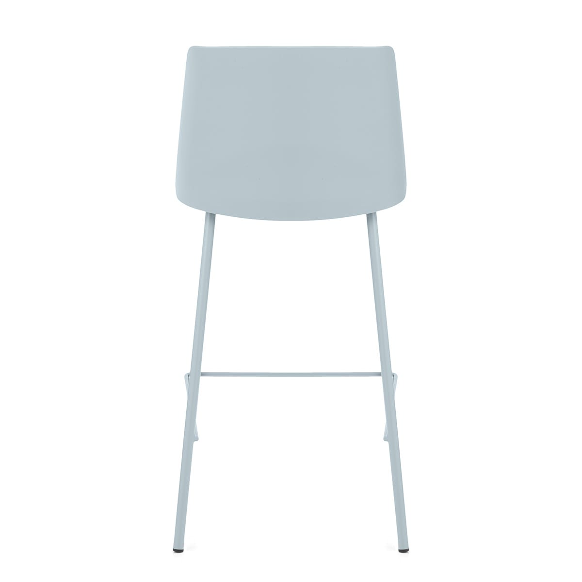 Dusty Blue Padded Plastic Bar Stool with Metal Legs