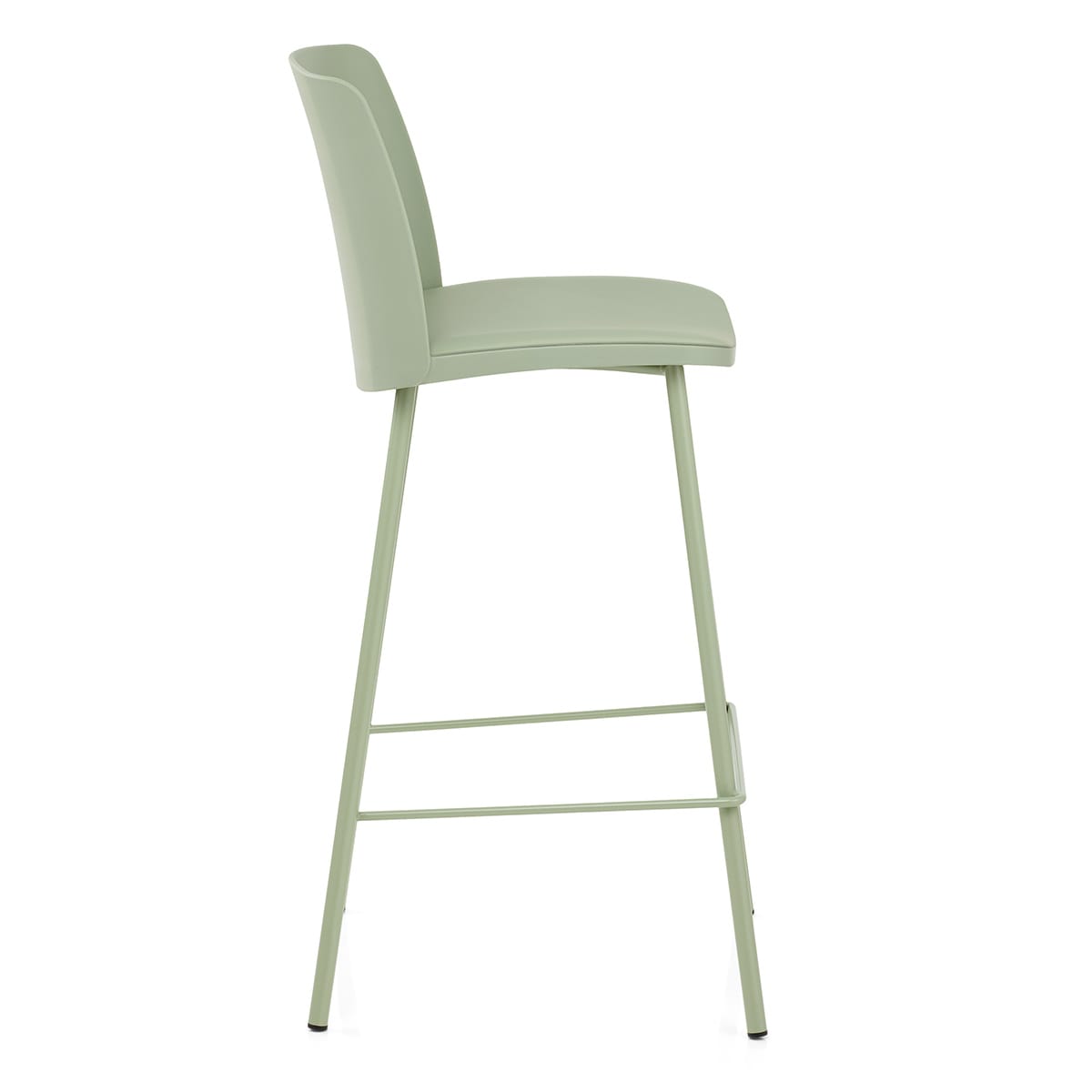Matcha Green Bar Stool - Cushioned Plastic Seat with Metal Base