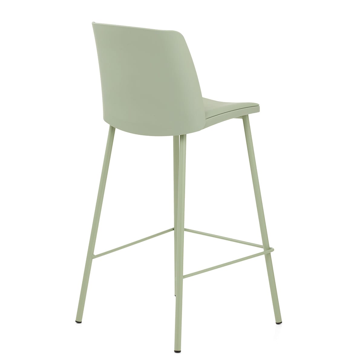 Matcha Green Bar Stool - Cushioned Plastic Seat with Metal Base