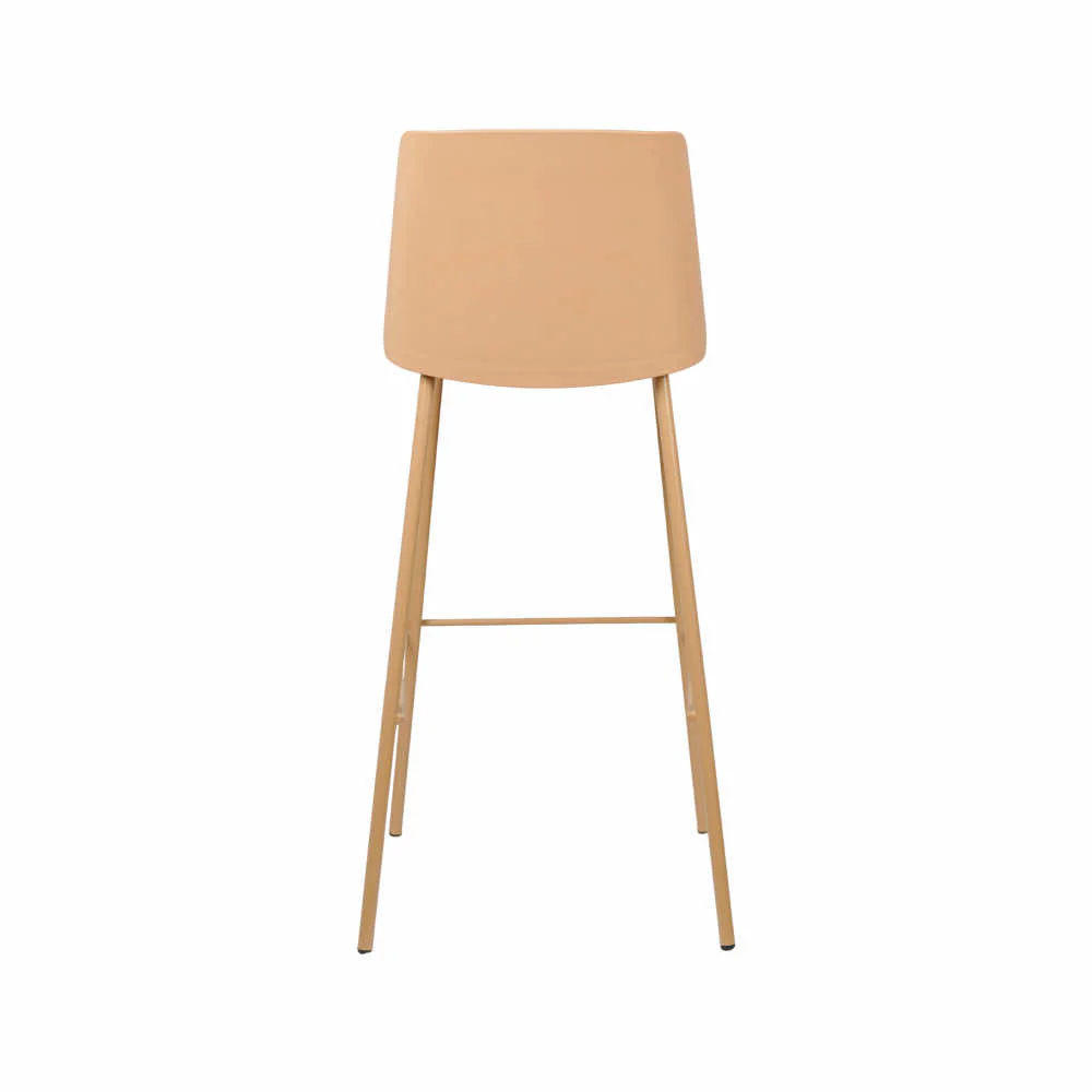 Cushioned Plastic Bar Stool | Yellow-Orange Metal Legs | Stylish & Cozy