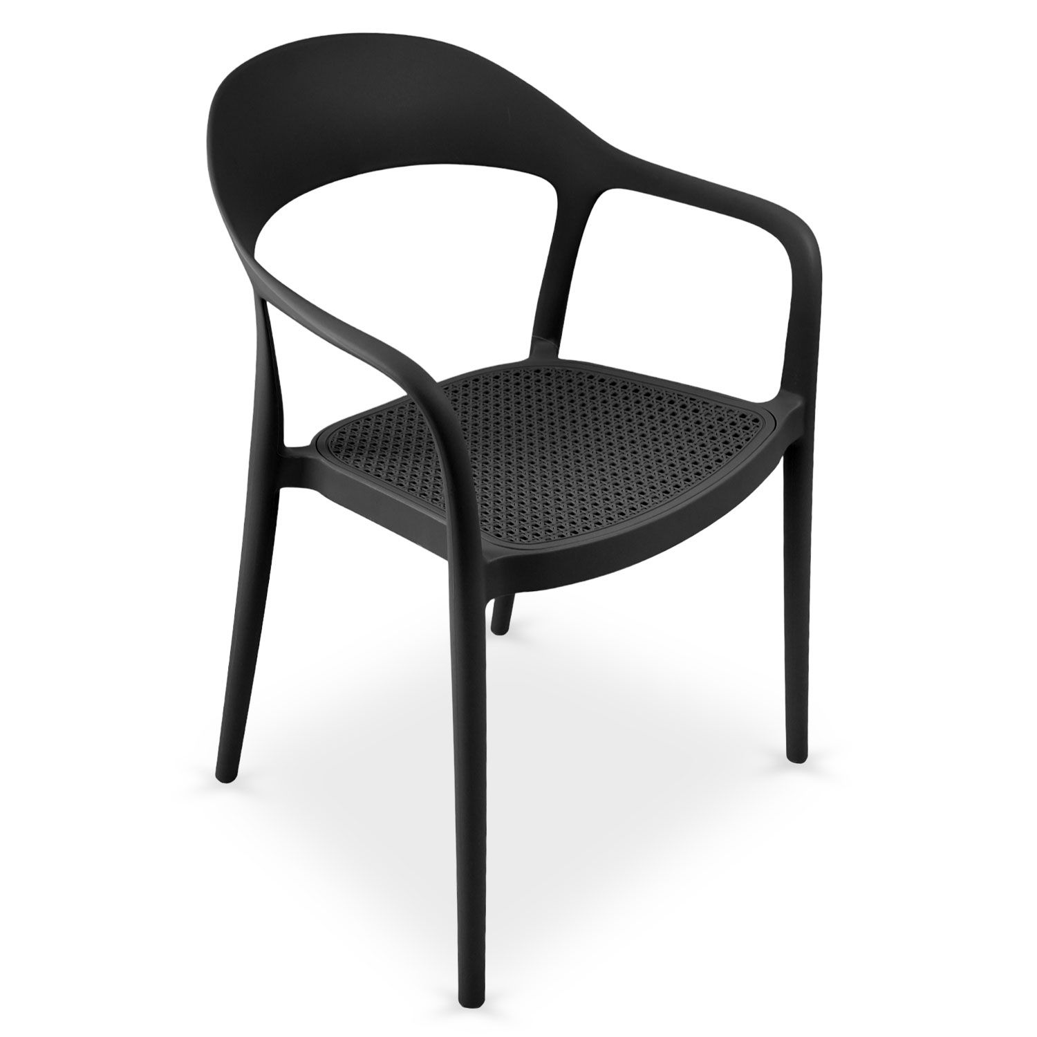 Black PP Armchair-PP Chair