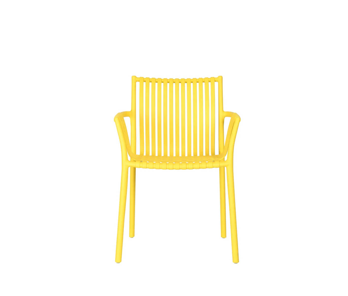 Sunny Yellow Polypropylene Outdoor Armchair - Weather-Resistant Patio Lounge Chair