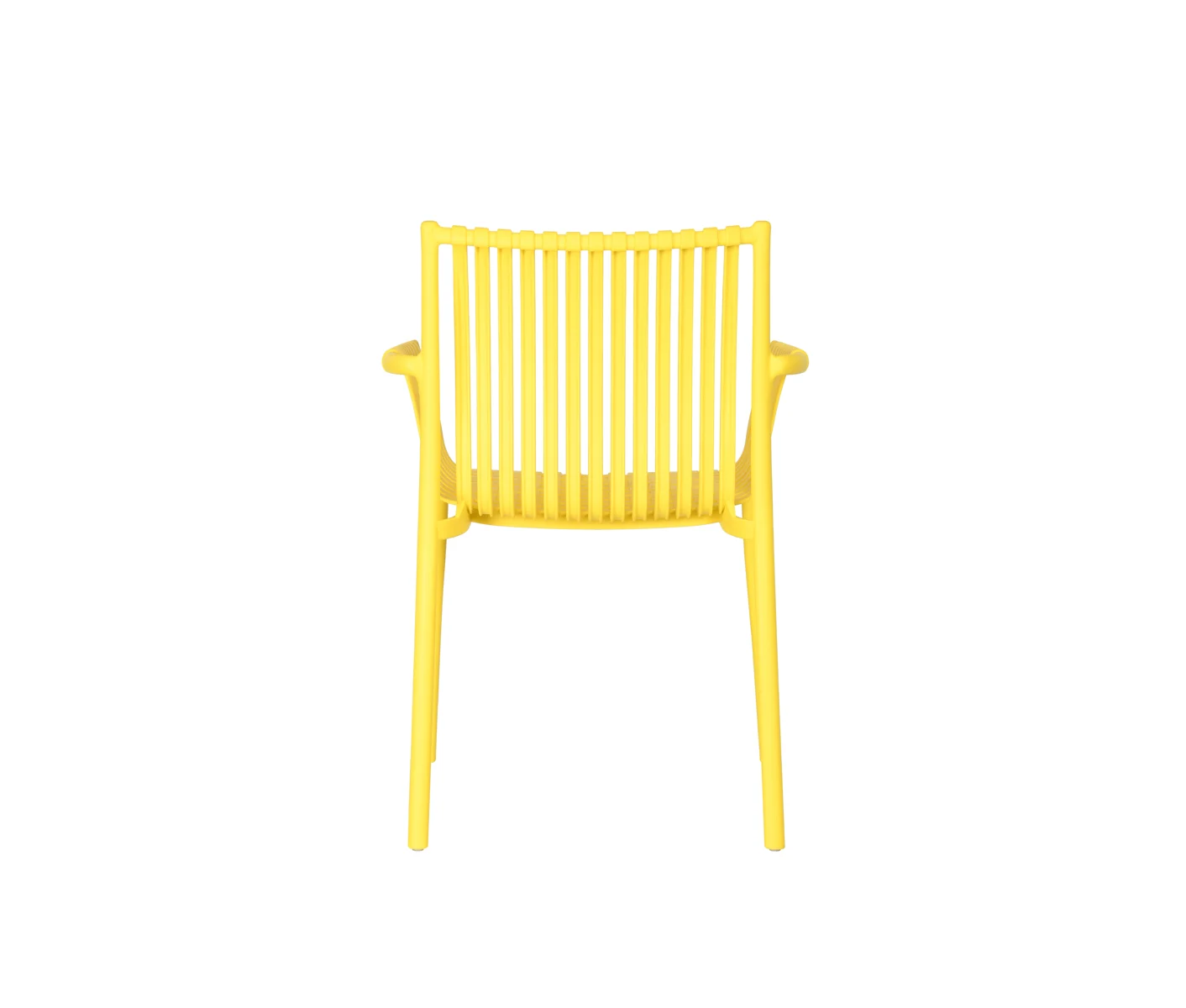 Sunny Yellow Polypropylene Outdoor Armchair - Weather-Resistant Patio Lounge Chair