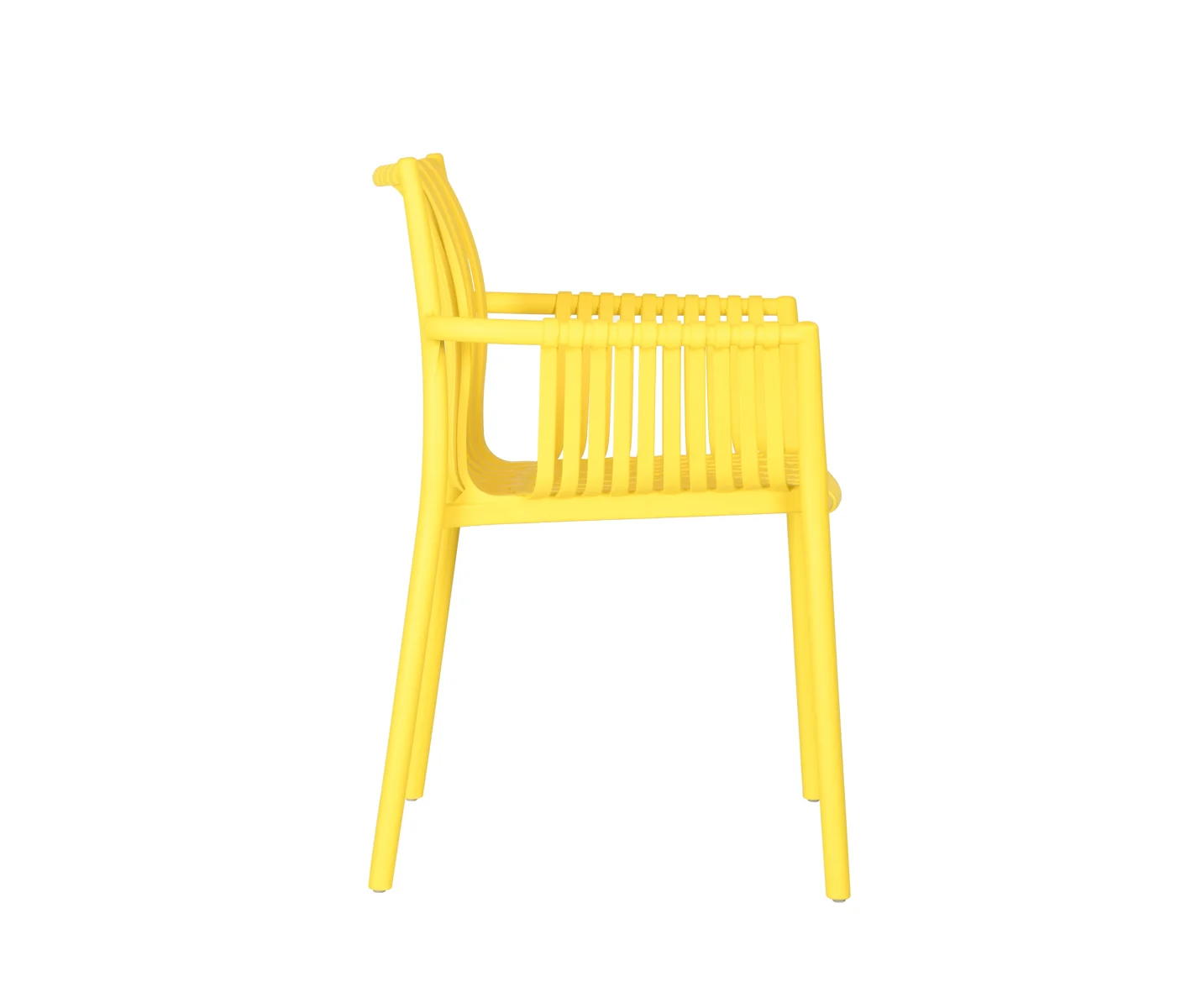 Sunny Yellow Polypropylene Outdoor Armchair - Weather-Resistant Patio Lounge Chair