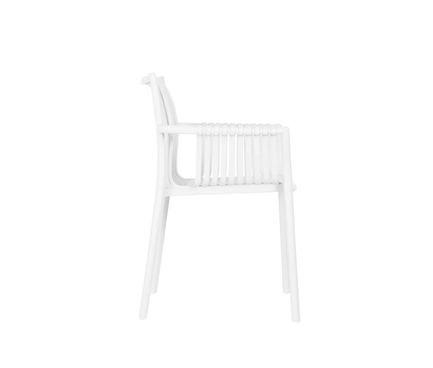 White Polypropylene Plastic Outdoor Armchair