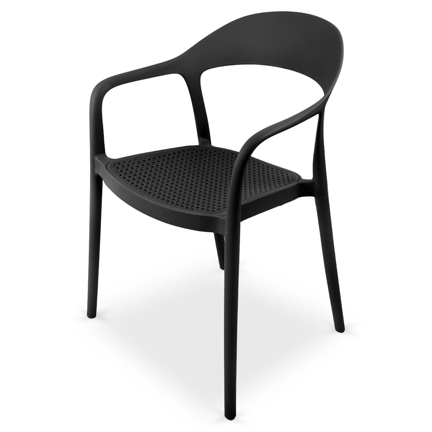 Black PP Armchair-PP Chair