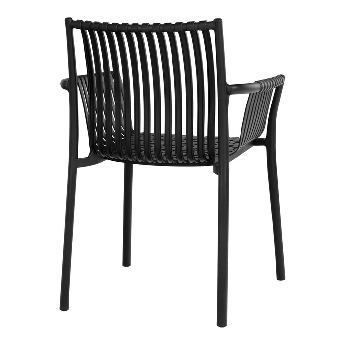 Black Polypropylene Plastic Outdoor Armchair 