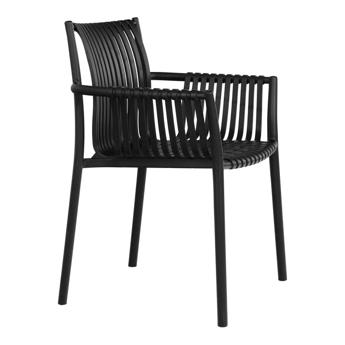 Black Polypropylene Plastic Outdoor Armchair 