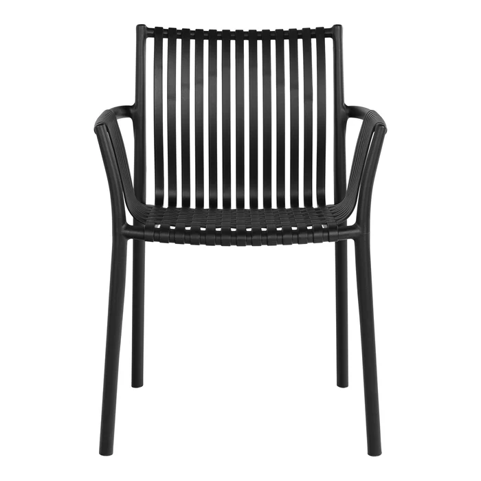 Black Polypropylene Plastic Outdoor Armchair 
