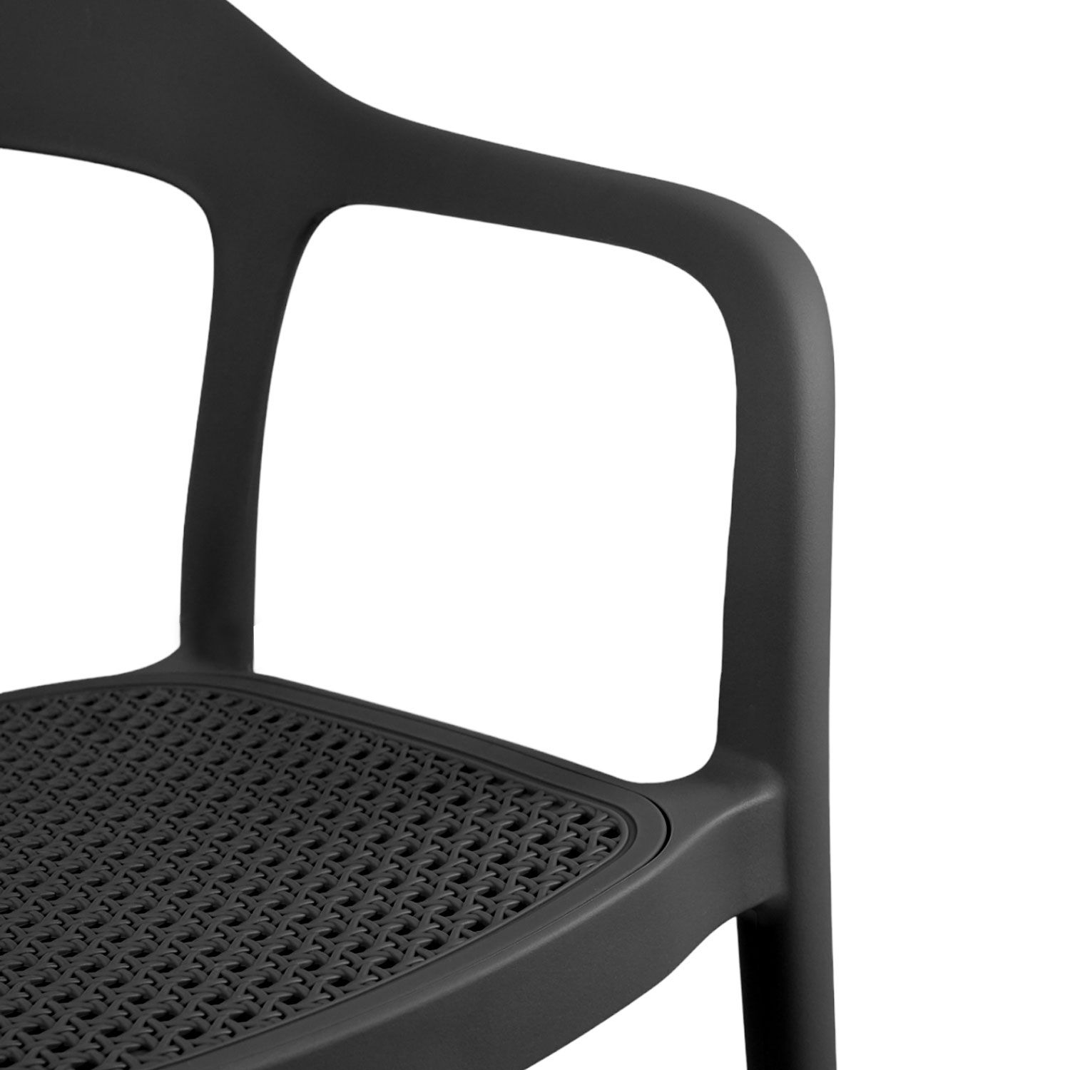 Black PP Armchair-PP Chair