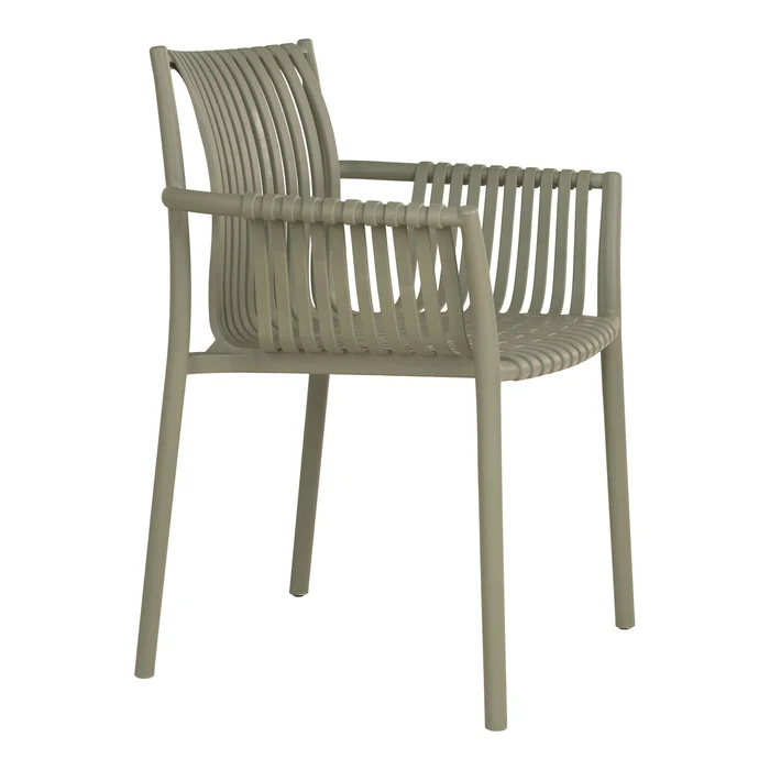 Olive Green Polypropylene Outdoor Armchair