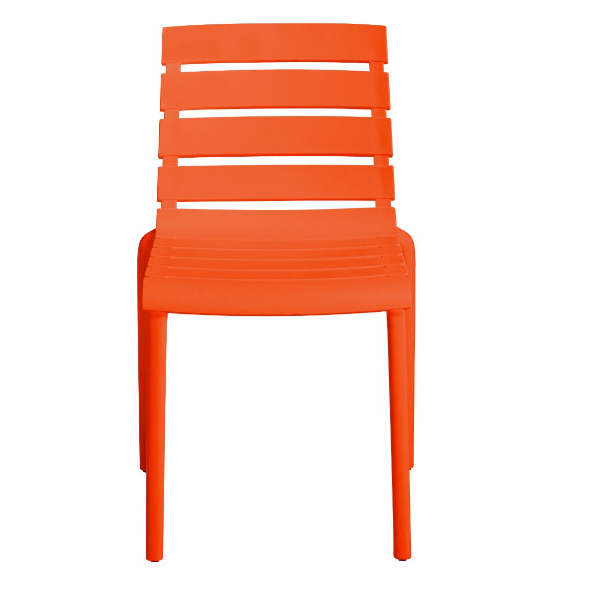 Stackable Orange Polypropylene Armless Chair