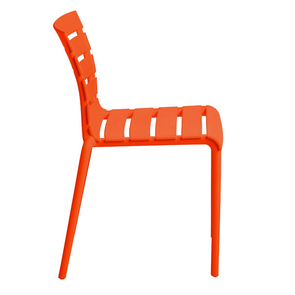 Stackable Orange Polypropylene Armless Chair