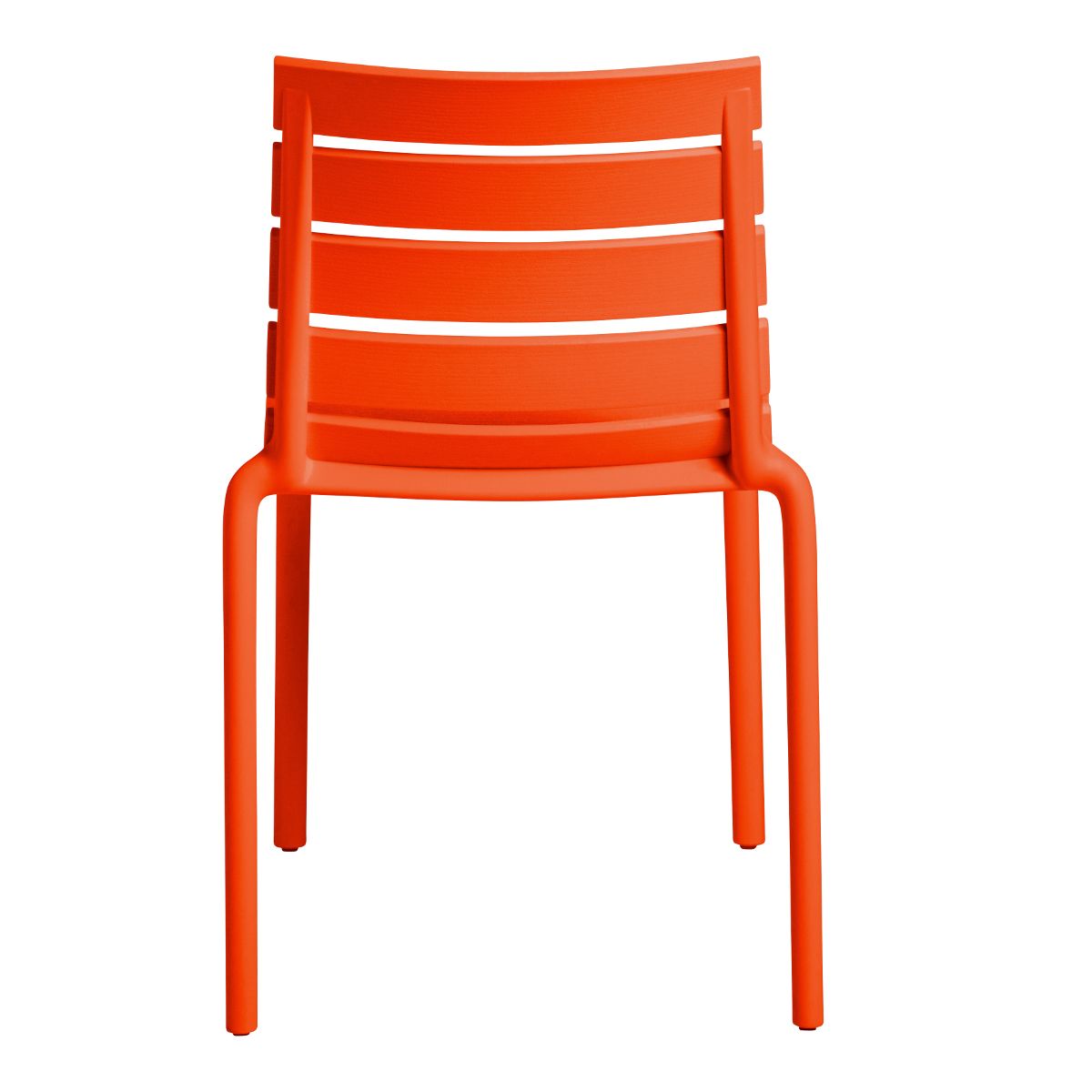 Stackable Orange Polypropylene Armless Chair