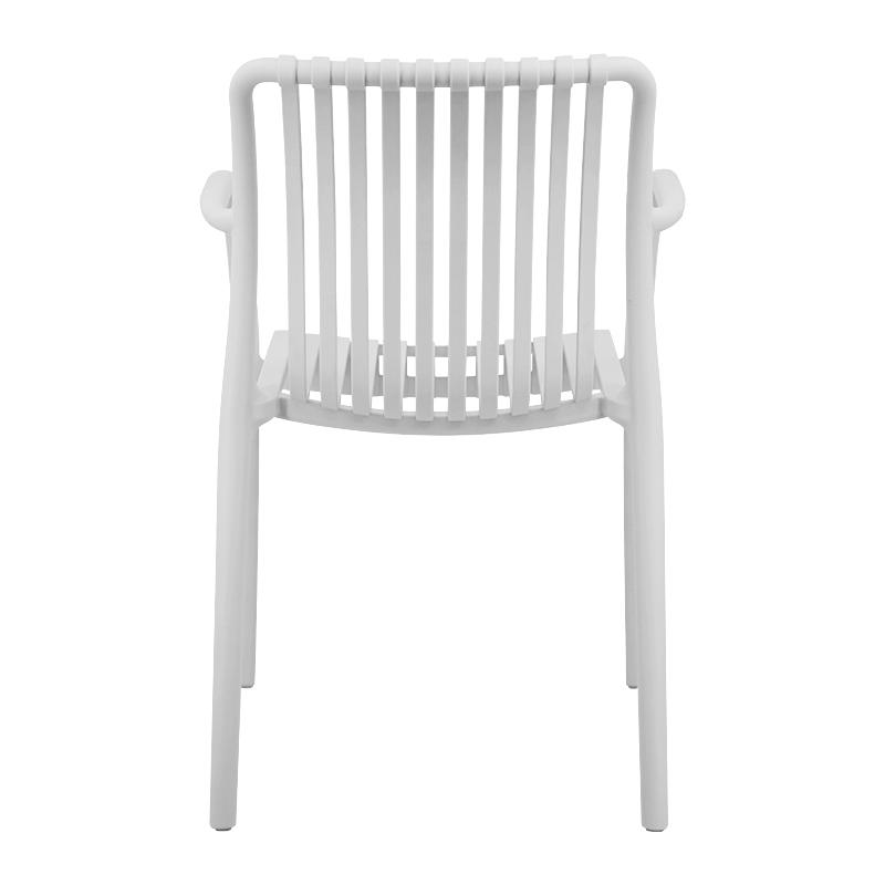 PP Plastic Slatted Armchair, Stackable Outdoor Dining Chair for Patio & Hospitality