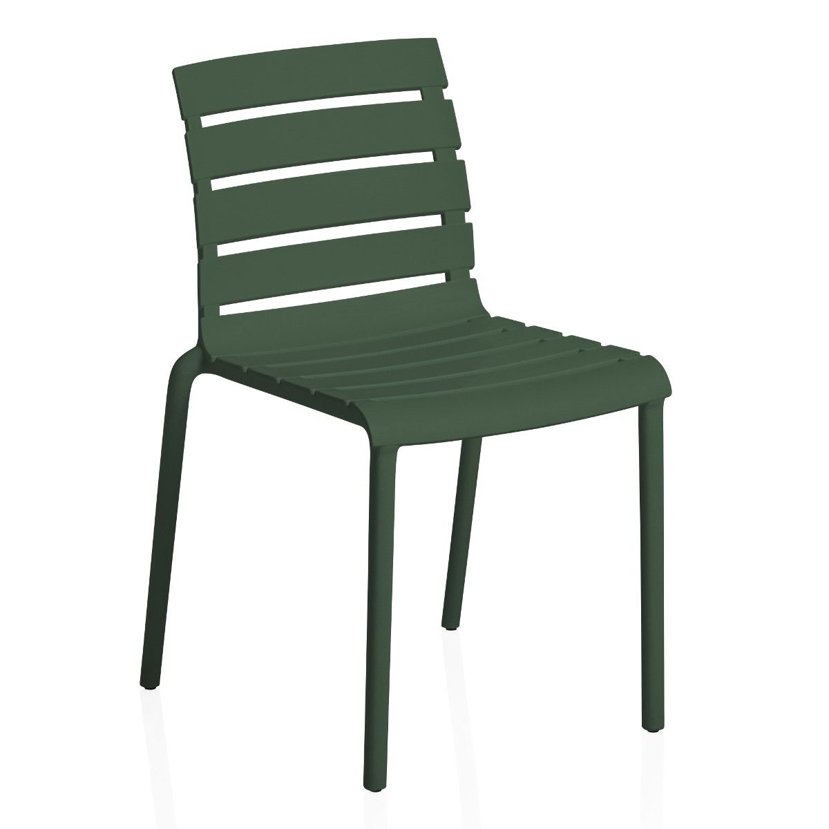Stackable Dark Green Polypropylene Armless Chair