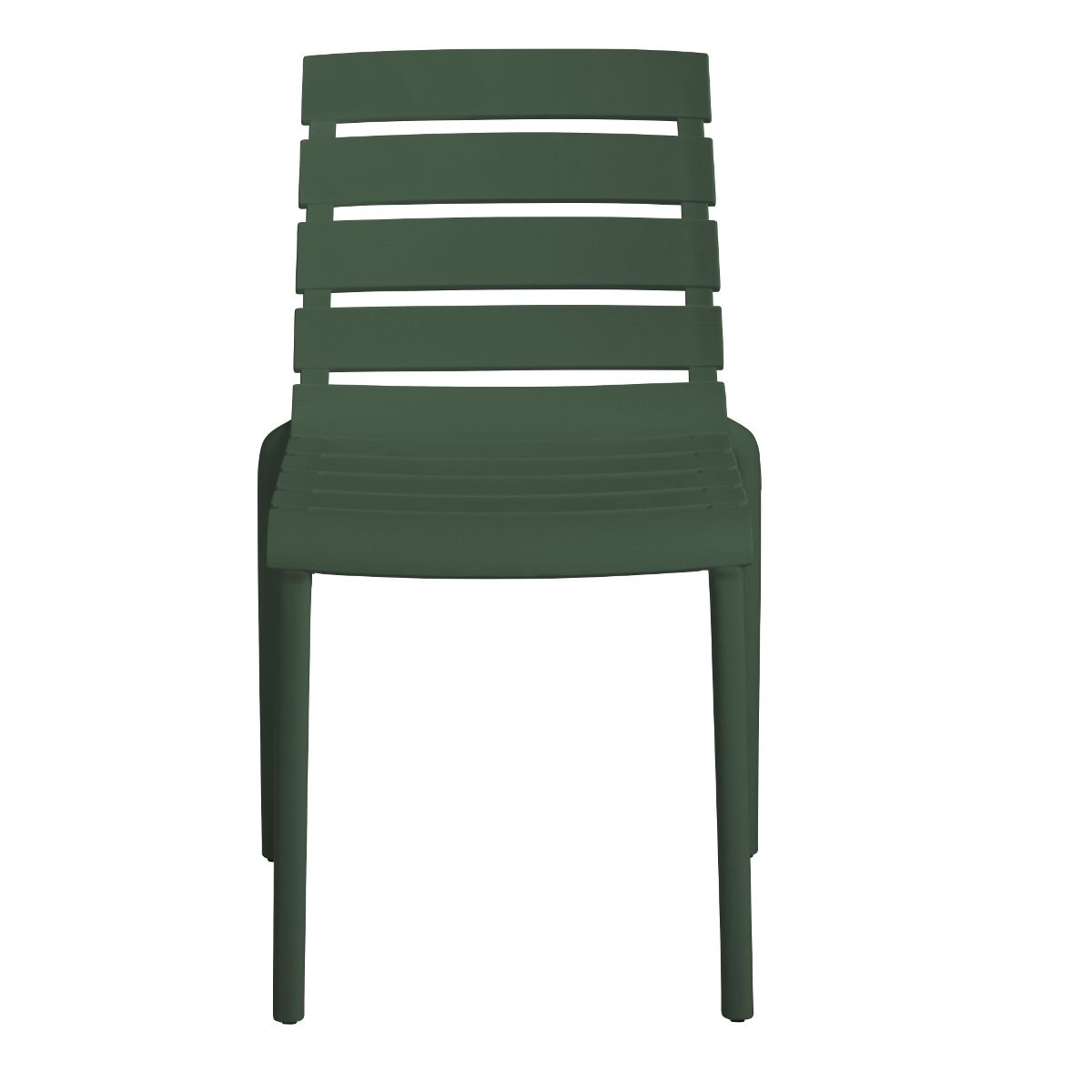 Stackable Dark Green Polypropylene Armless Chair