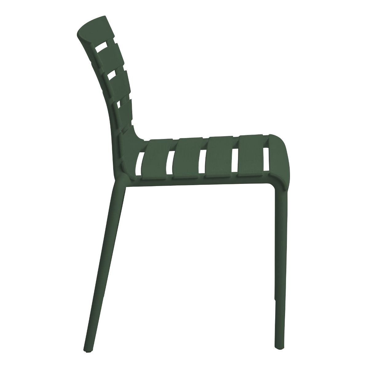 Stackable Dark Green Polypropylene Armless Chair