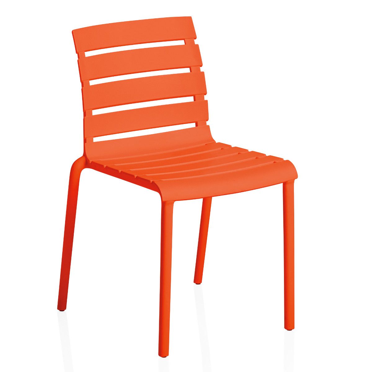 Stackable Orange Polypropylene Armless Chair