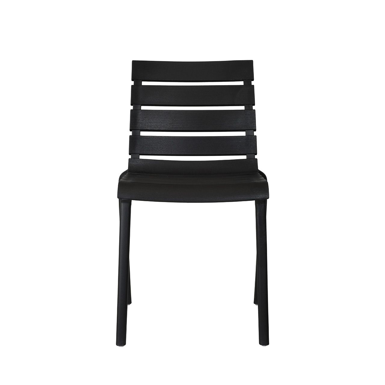 Stackable Black Polypropylene Armless Chair