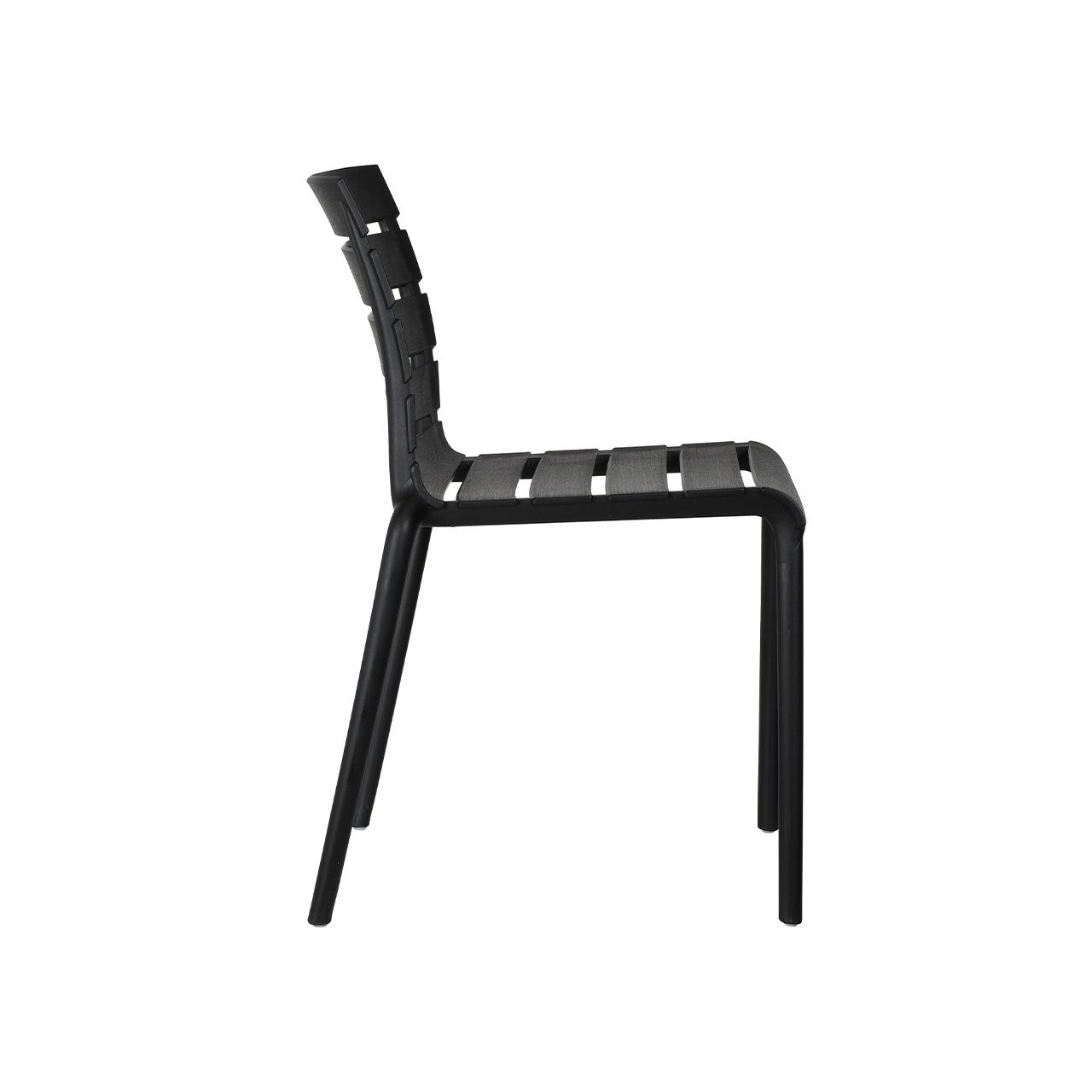 Stackable Black Polypropylene Armless Chair