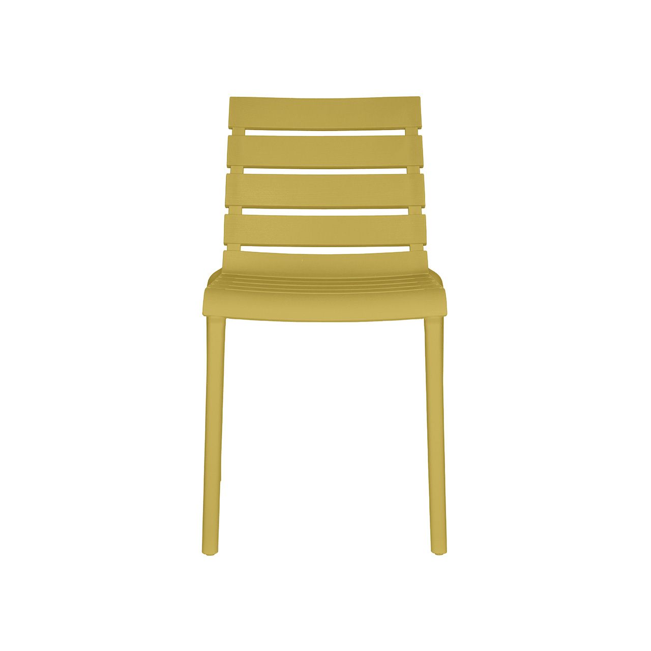 Stackable Mustard Polypropylene Armless Chair