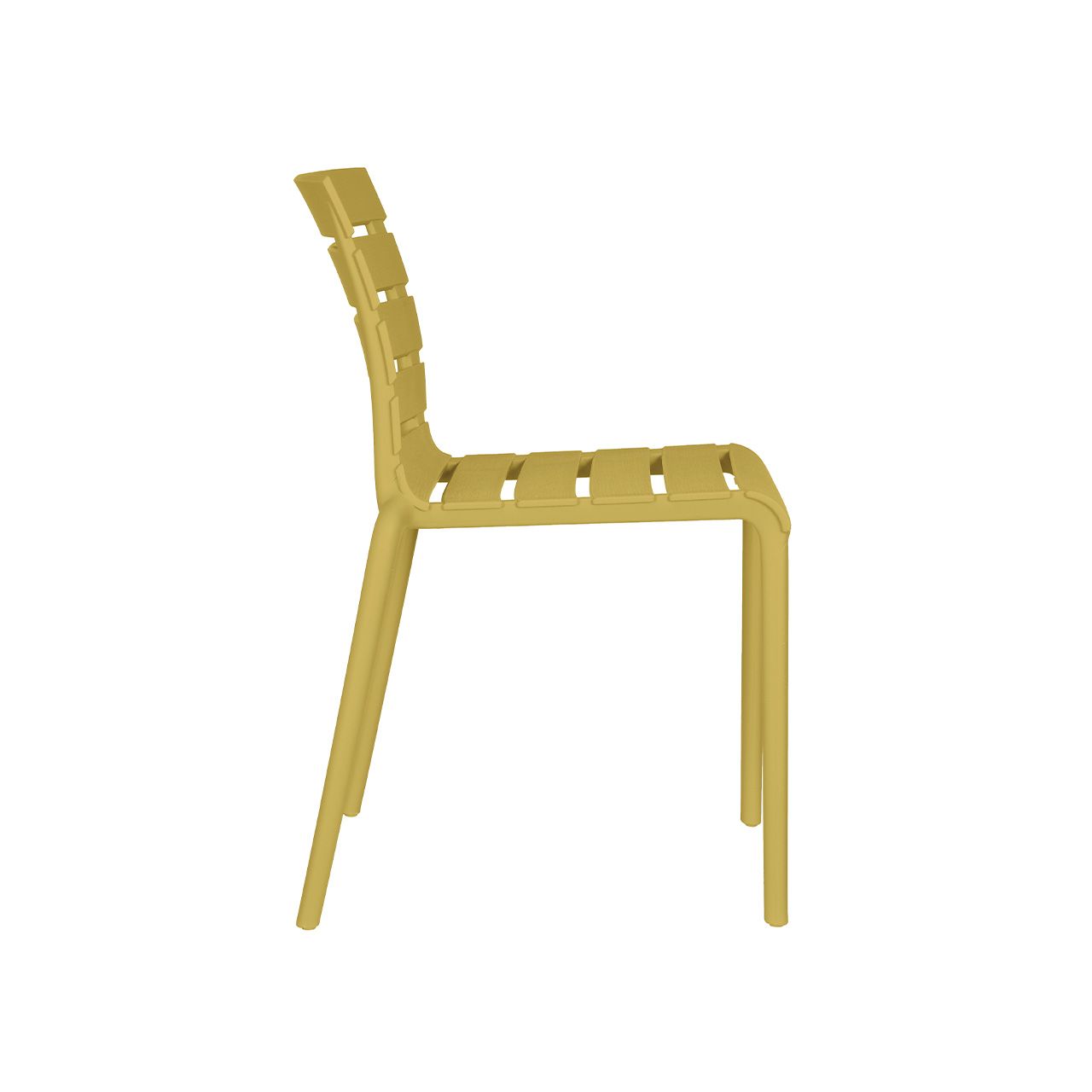 Stackable Mustard Polypropylene Armless Chair
