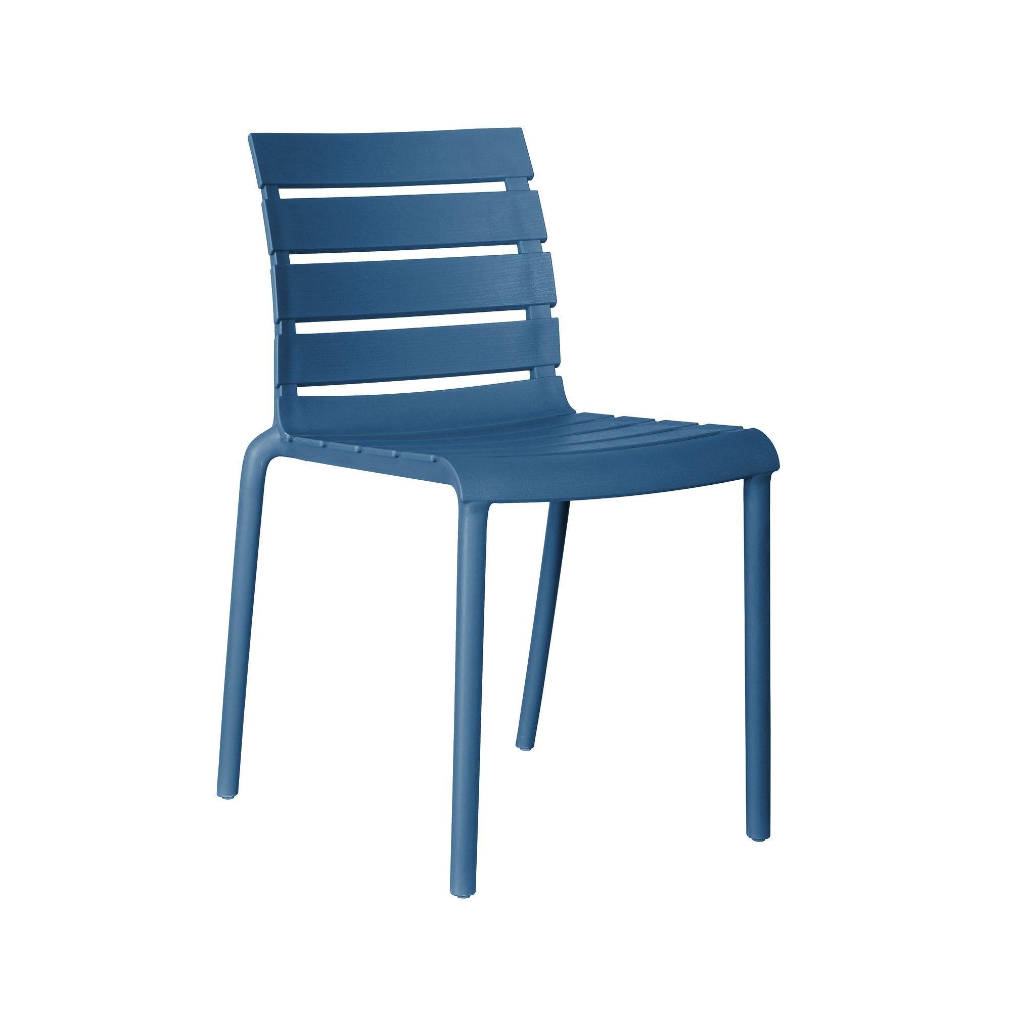 Stackable Navy Blue Polypropylene Armless Chair