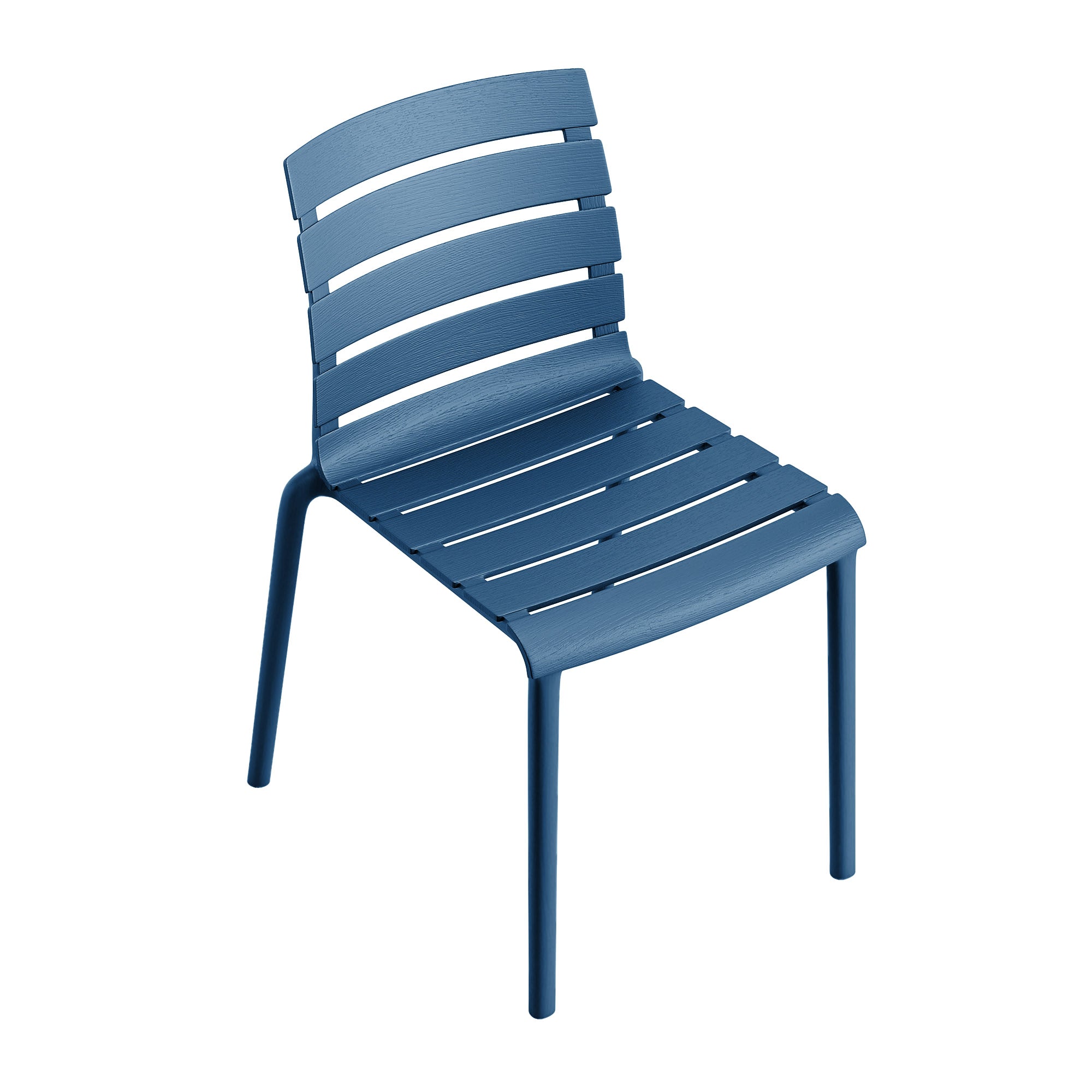 Stackable Navy Blue Polypropylene Armless Chair