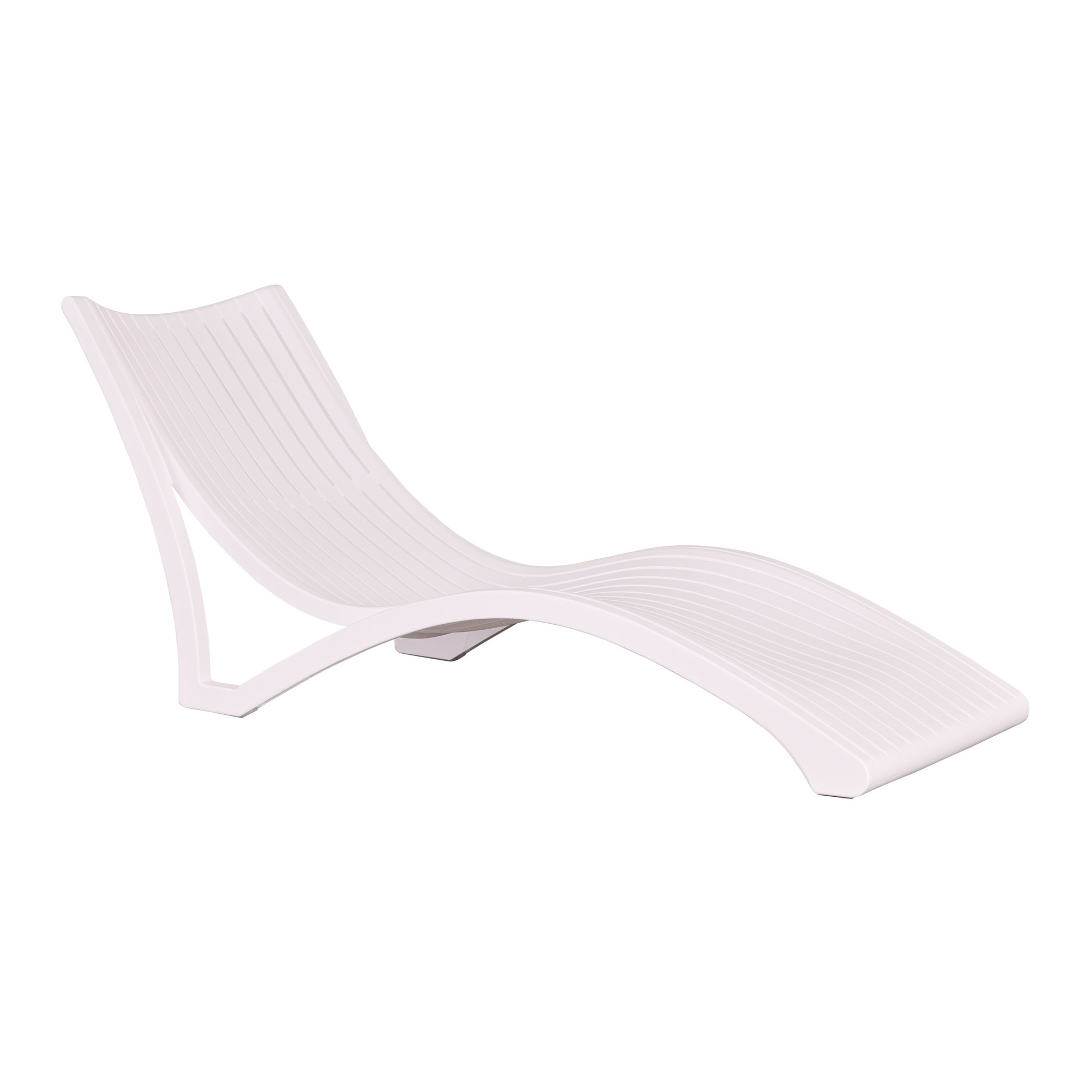 White Plastic Sun Lounger, PP Material, 150kg Load-Bearing, Outdoor Leisure Chair for Resort/Courtyard/Bulk Wholesale