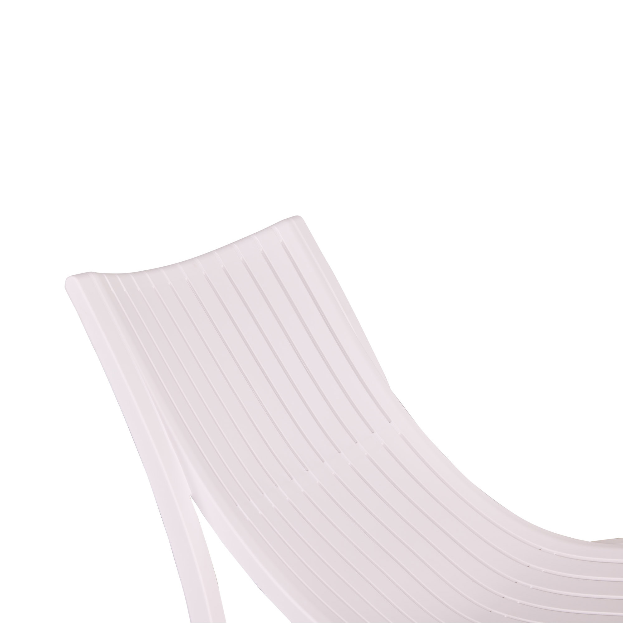 White Plastic Sun Lounger, PP Material, 150kg Load-Bearing, Outdoor Leisure Chair for Resort/Courtyard/Bulk Wholesale