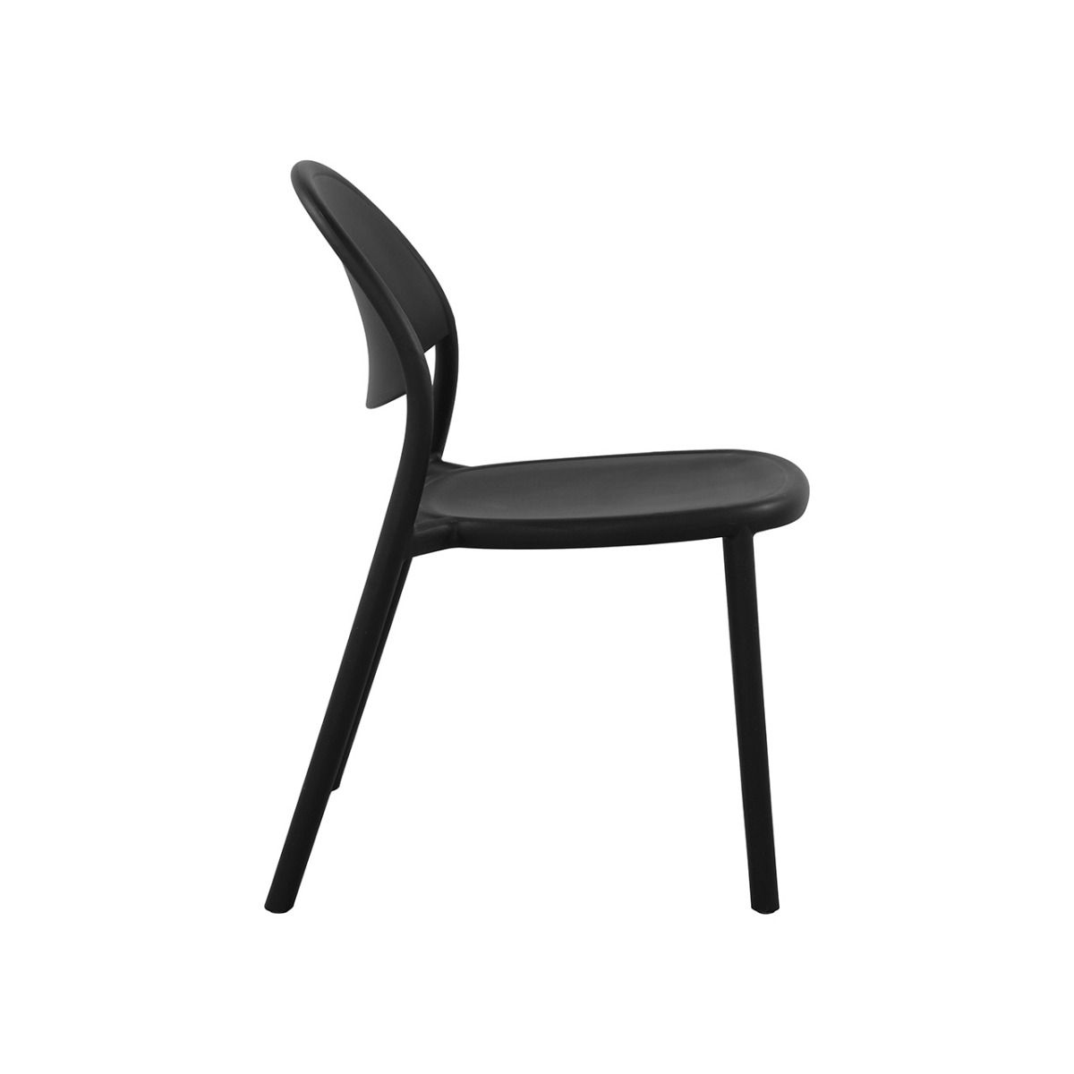 Stackable Black Polypropylene Armless Chair