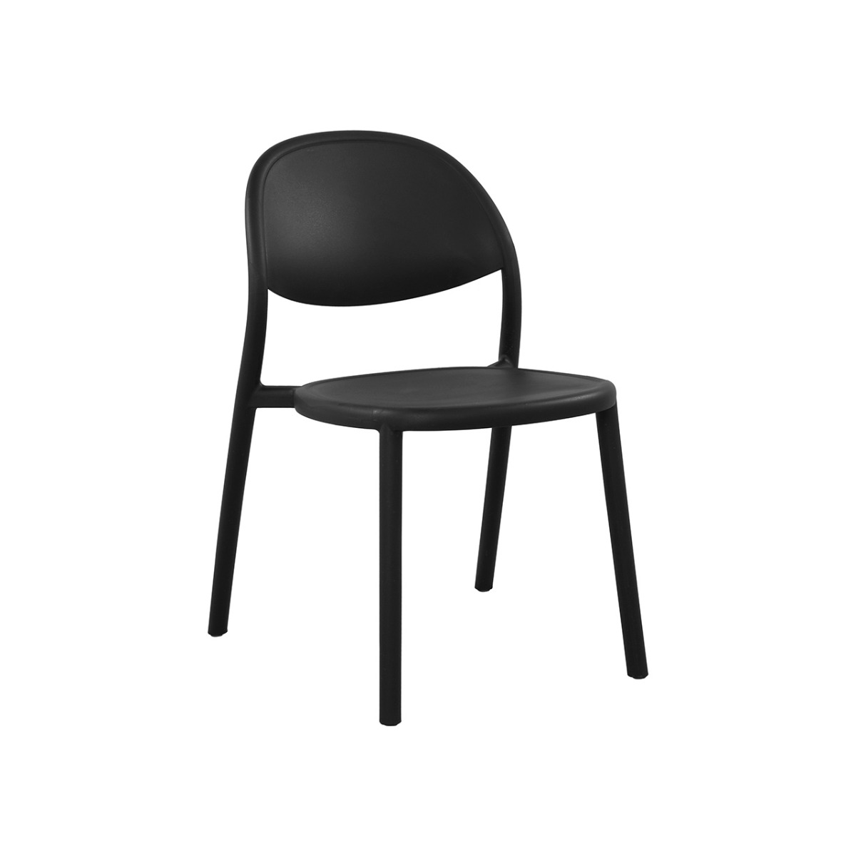 Stackable Black Polypropylene Armless Chair