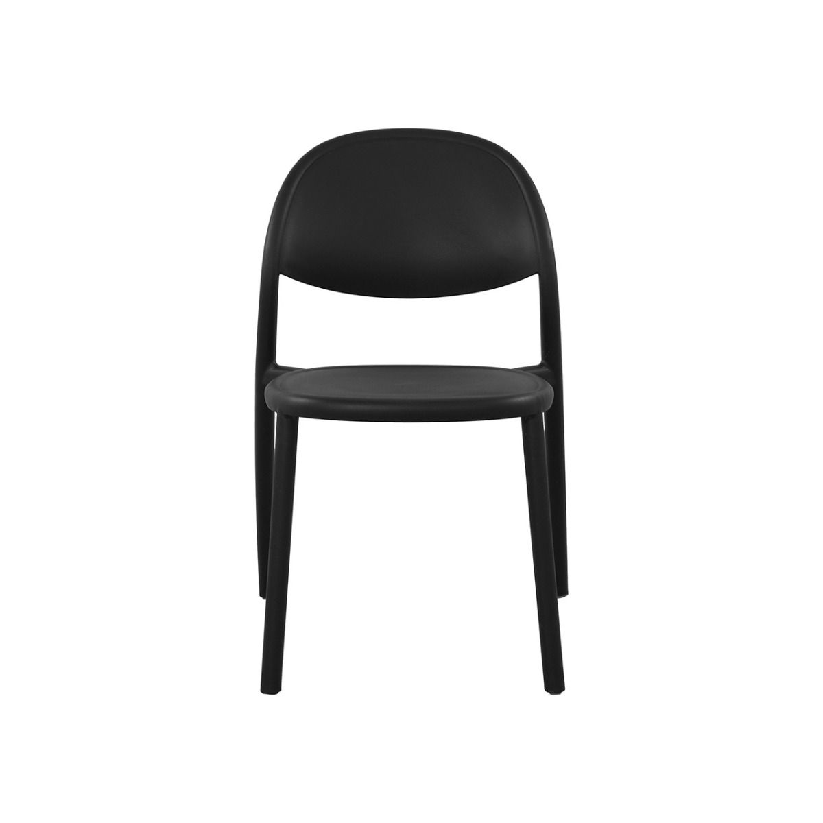 Stackable Black Polypropylene Armless Chair