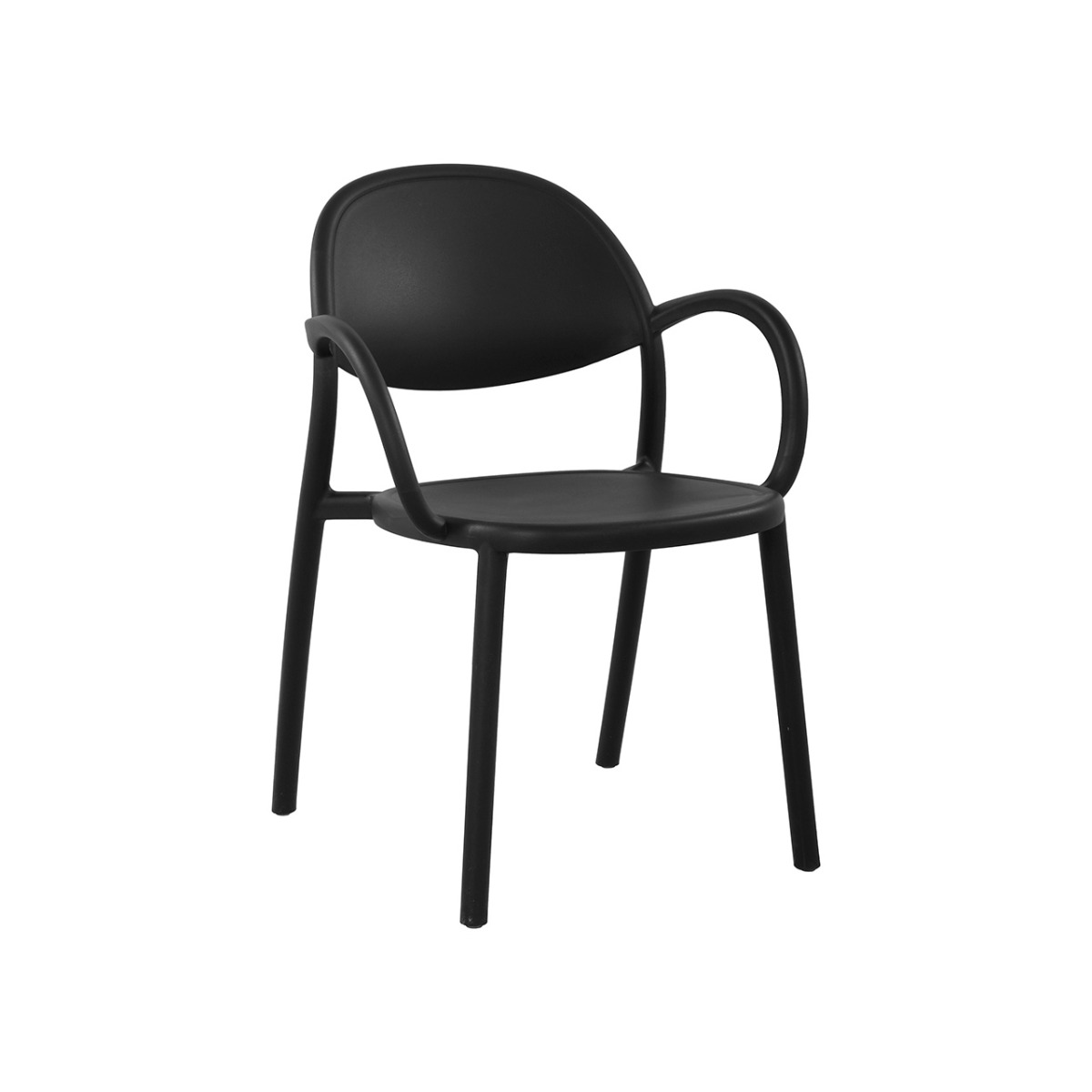 Stackable Black Polypropylene Armchair