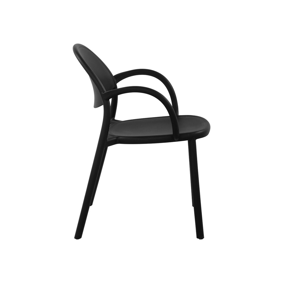 Stackable Black Polypropylene Armchair