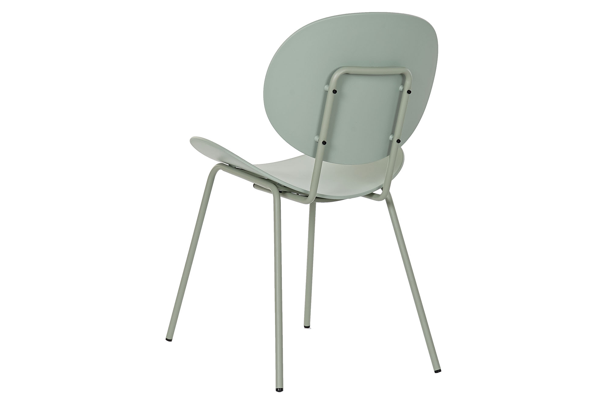 Mint Green Plastic Armless Chair with Powder-Coated Metal Legs