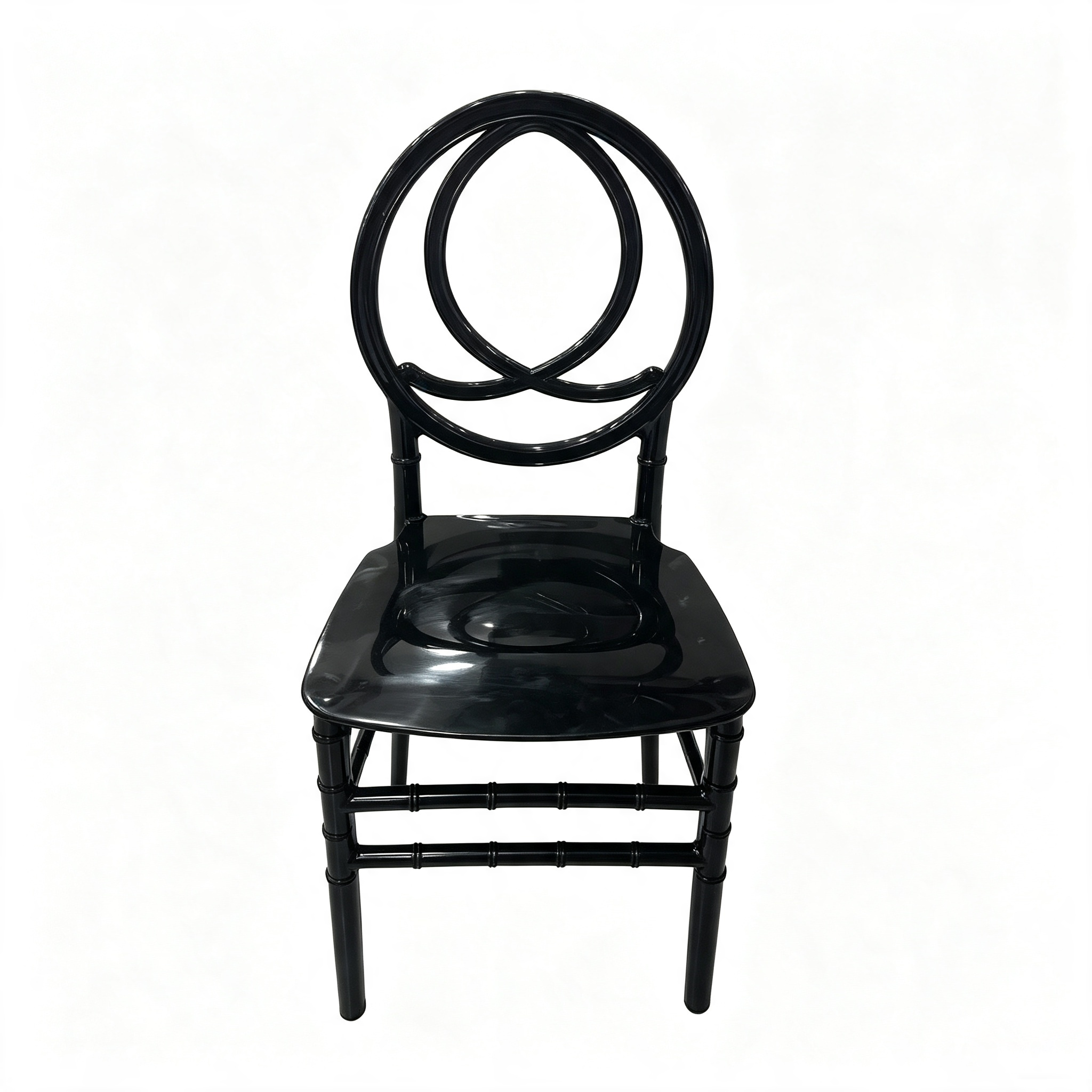 Kids PP Oval‑Ring Chiavari Chair, Monobloc Colored Polypropylene Children Interlocking‑Ring Back Event Chair