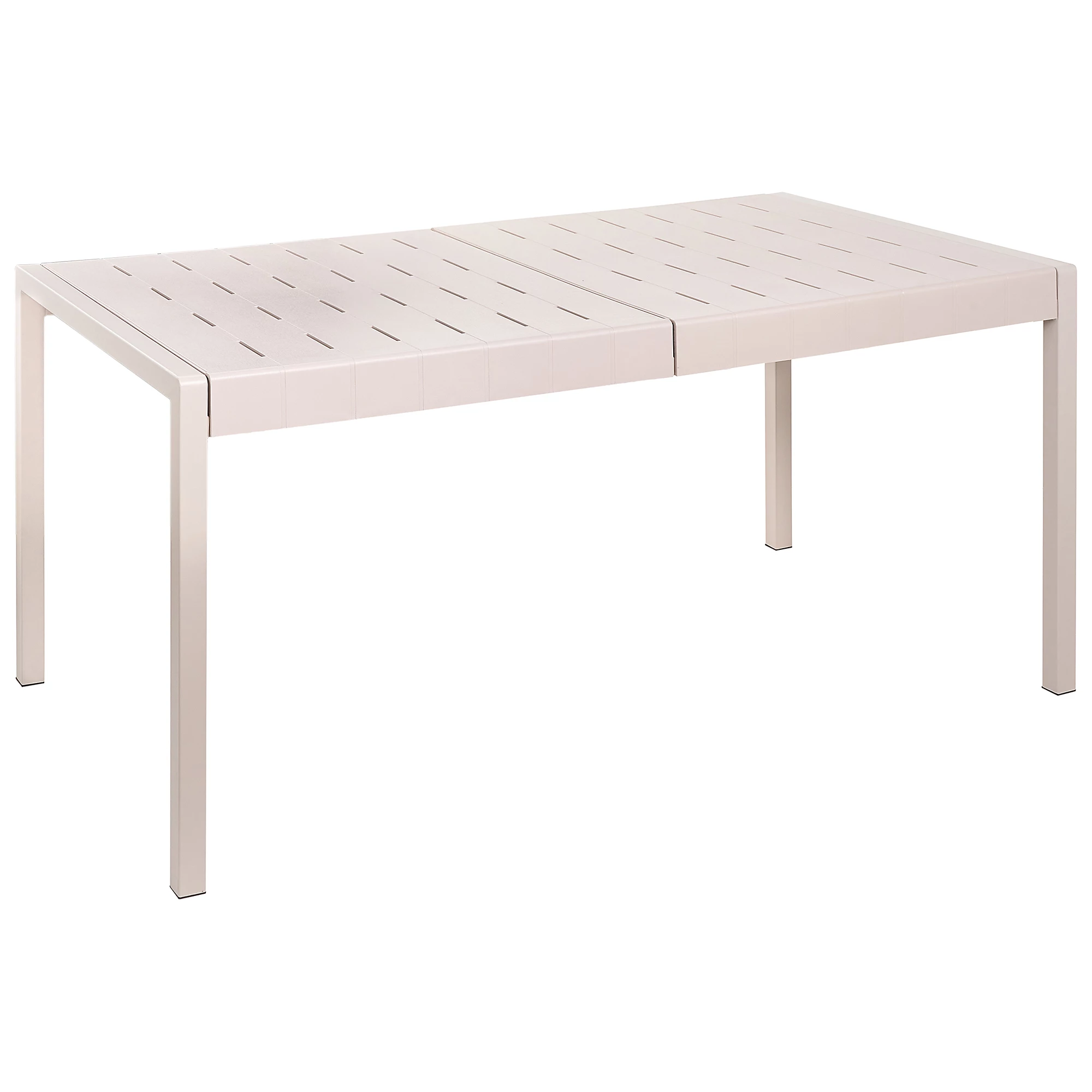 Extendable Slatted PP Top Metal Frame Outdoor Dining Table Expandable Rectangular Patio Table for Hotel Cafe Resort Wholesale