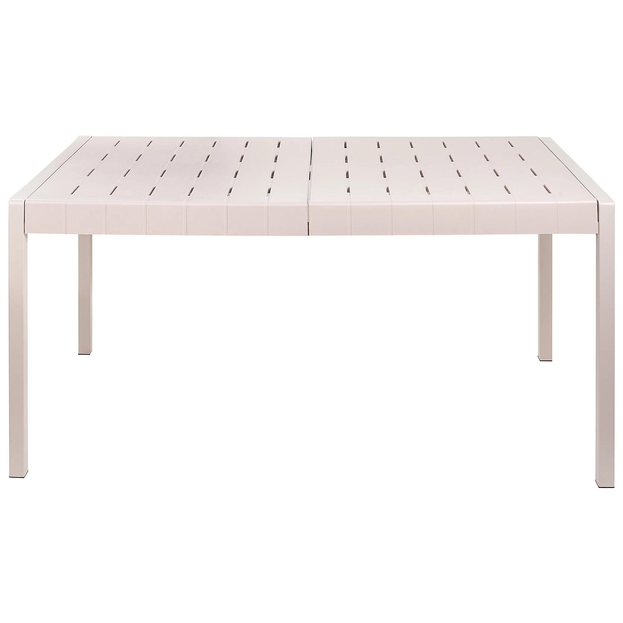 Extendable Slatted PP Top Metal Frame Outdoor Dining Table Expandable Rectangular Patio Table for Hotel Cafe Resort Wholesale