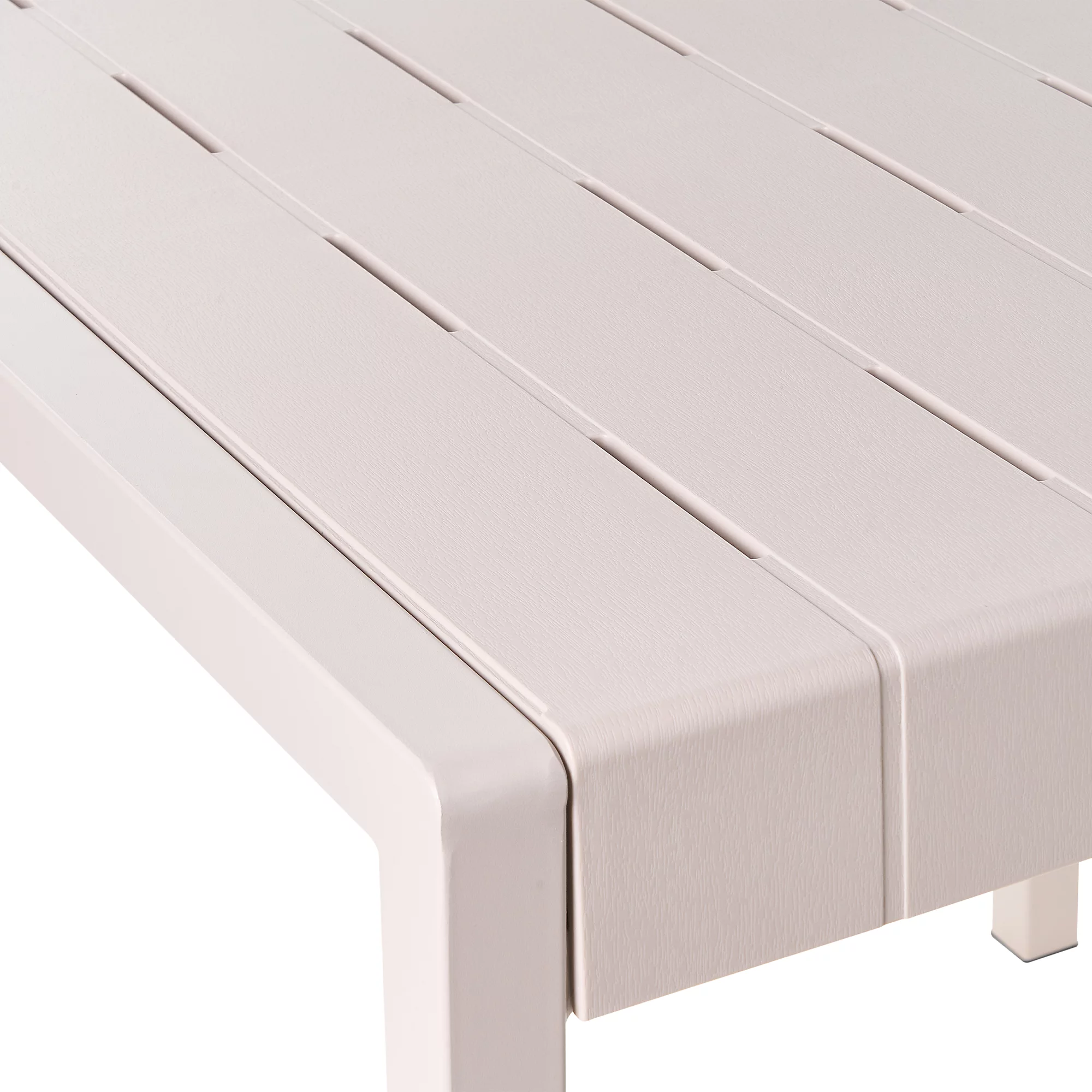 Extendable Slatted PP Top Metal Frame Outdoor Dining Table Expandable Rectangular Patio Table for Hotel Cafe Resort Wholesale