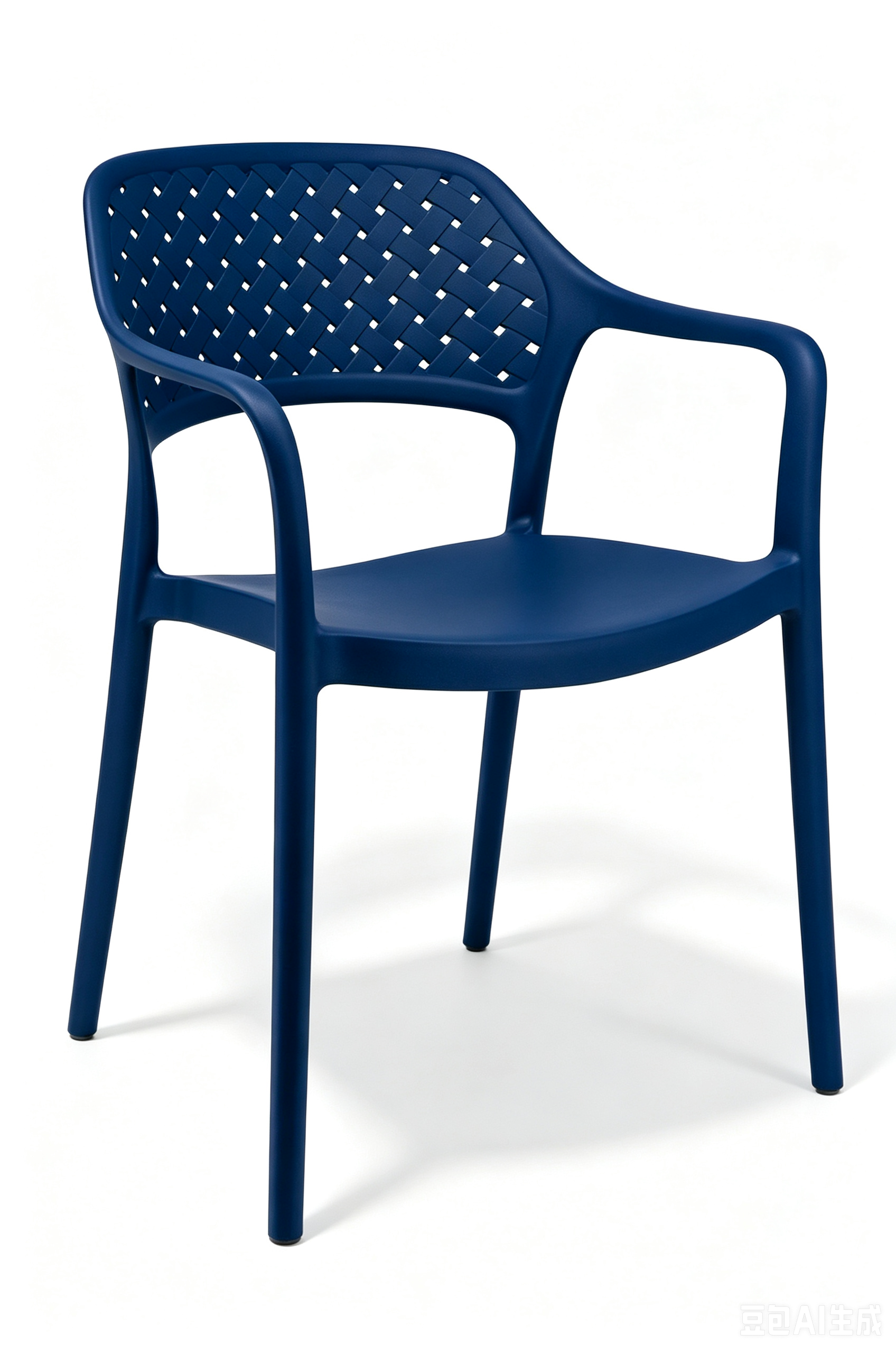 Stackable Monoblock Plastic Armchair, Woven Hollow Back PP Dining Chair, Weatherproof Outdoor Patio Cafe Garden Plastic Chair for Hotel Restaurant Wholesale Project