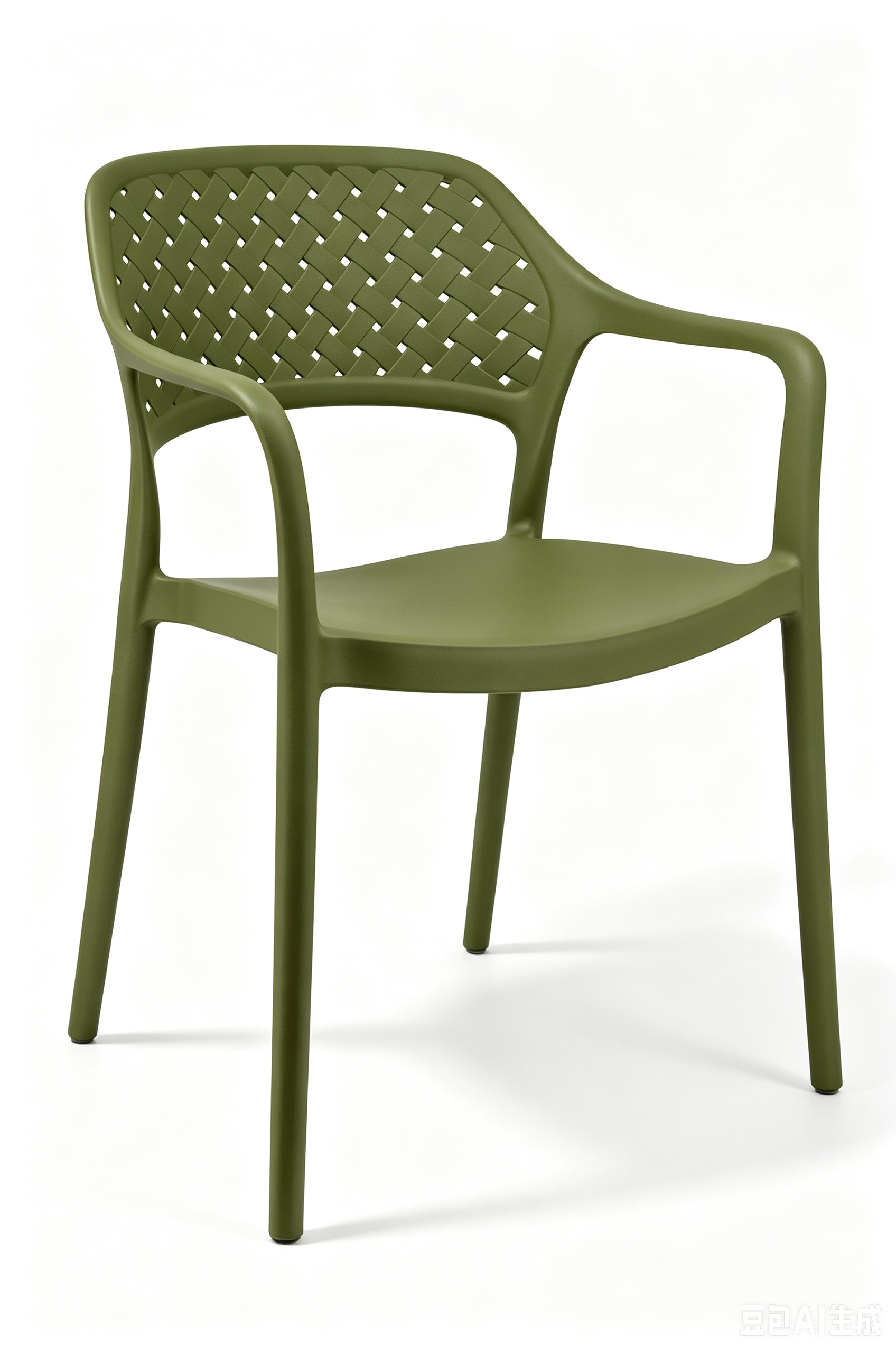 Stackable Monoblock Plastic Armchair, Woven Hollow Back PP Dining Chair, Weatherproof Outdoor Patio Cafe Garden Plastic Chair for Hotel Restaurant Wholesale Project