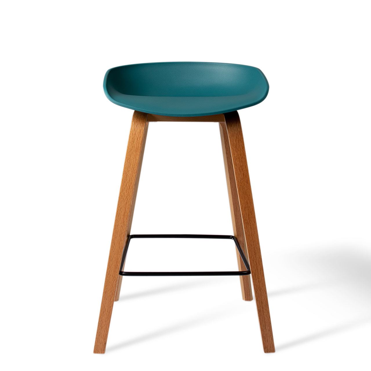 Turquoise plastic bar chair with footrest-PP Chair