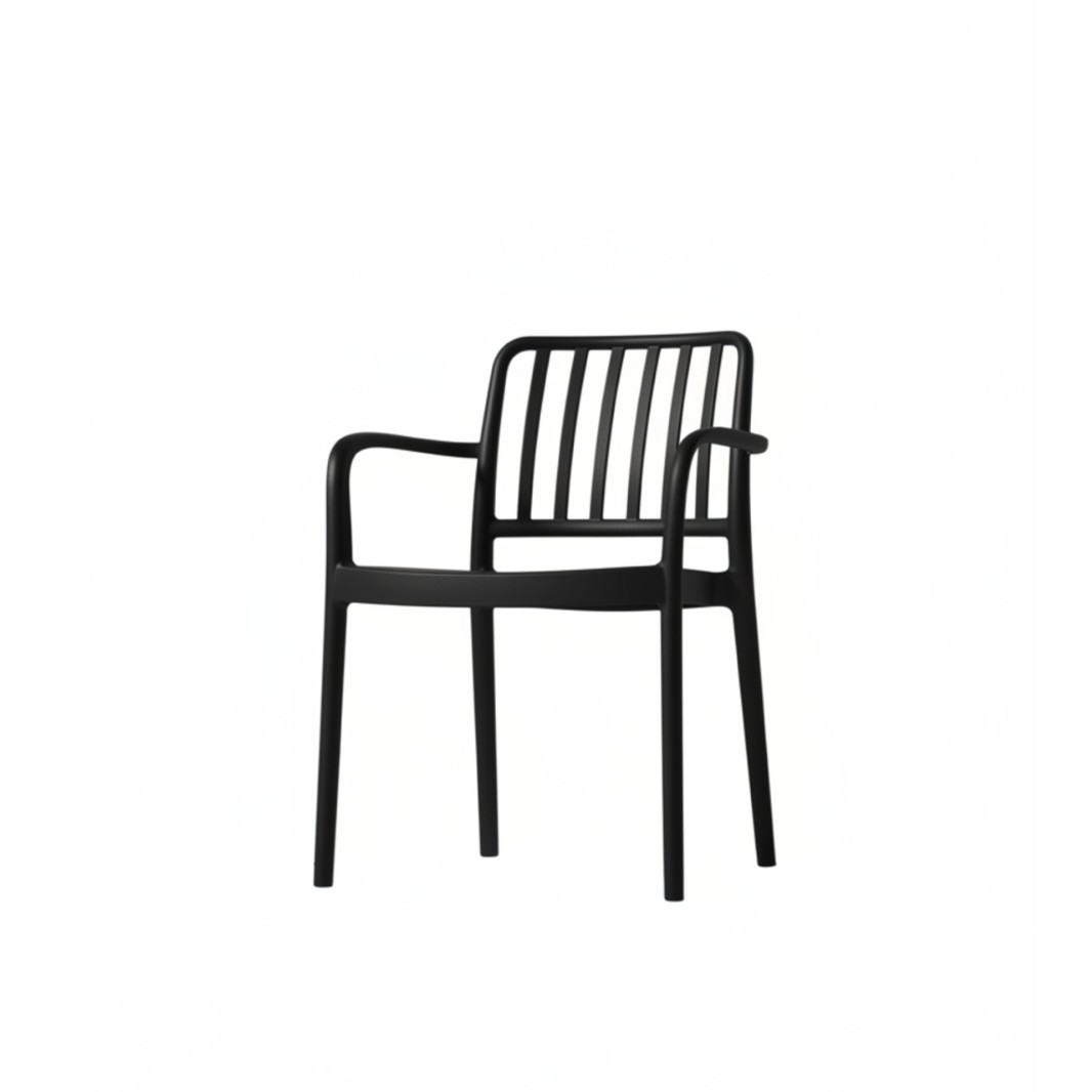 Commercial PP Plastic Chair with Arms | Outdoor & Restaurant Chair