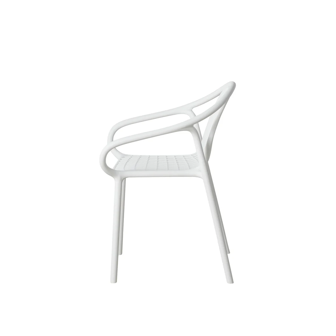 White Plastic Garden ArmChair-PP Chair