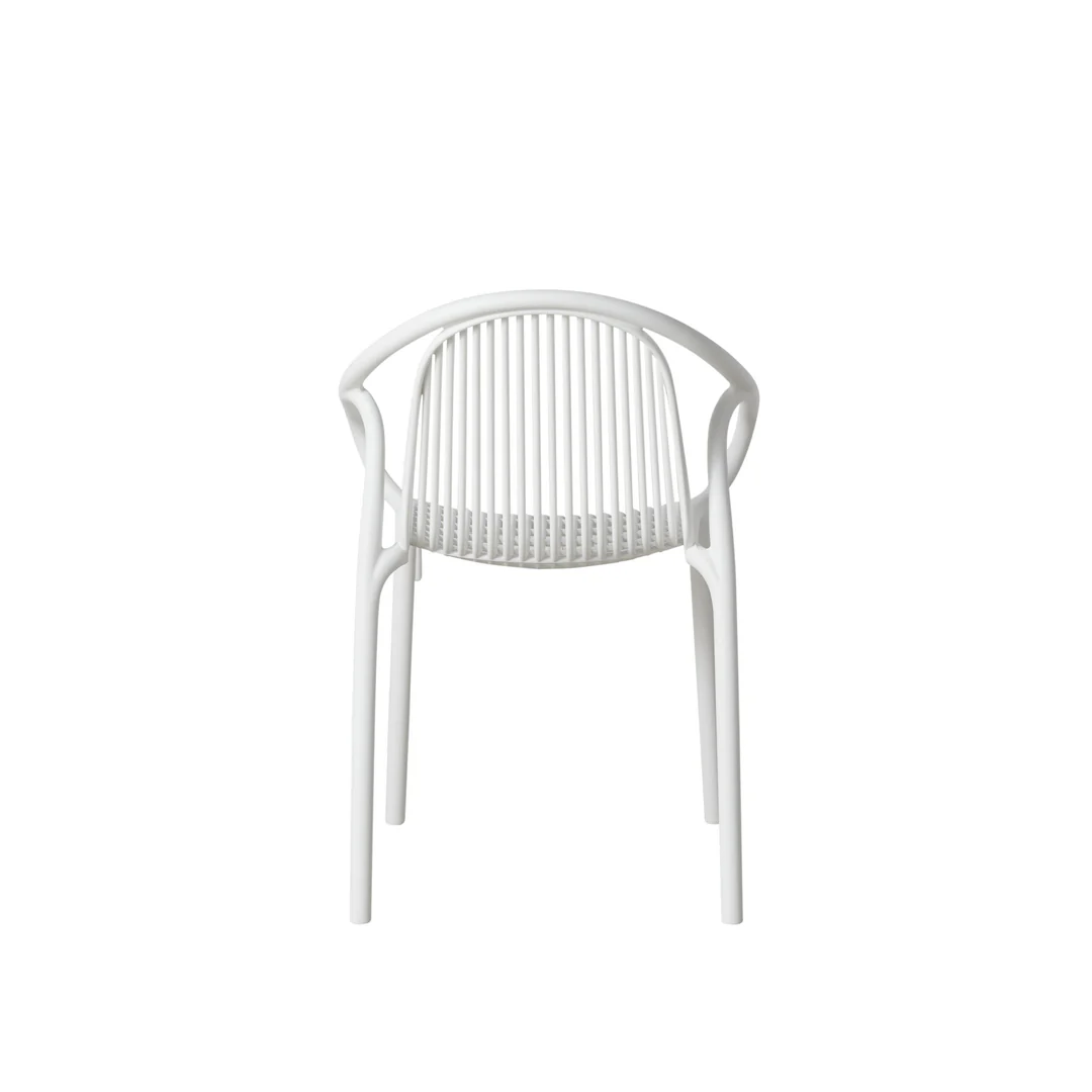 White Plastic Garden ArmChair-PP Chair