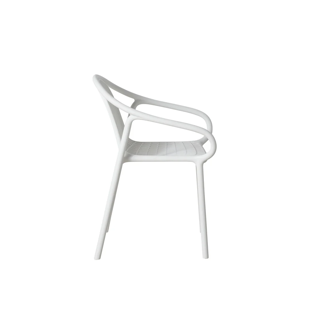 White Plastic Garden ArmChair-PP Chair