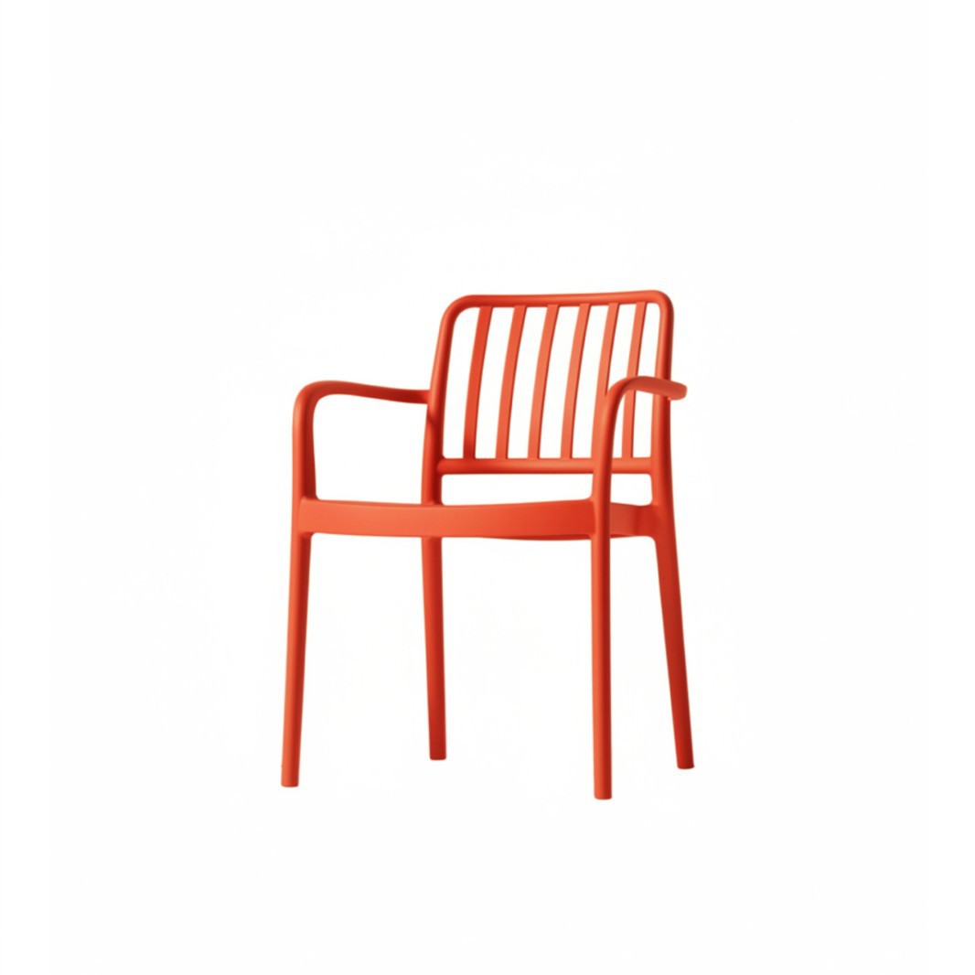 Commercial PP Plastic Chair with Arms | Outdoor & Restaurant Chair