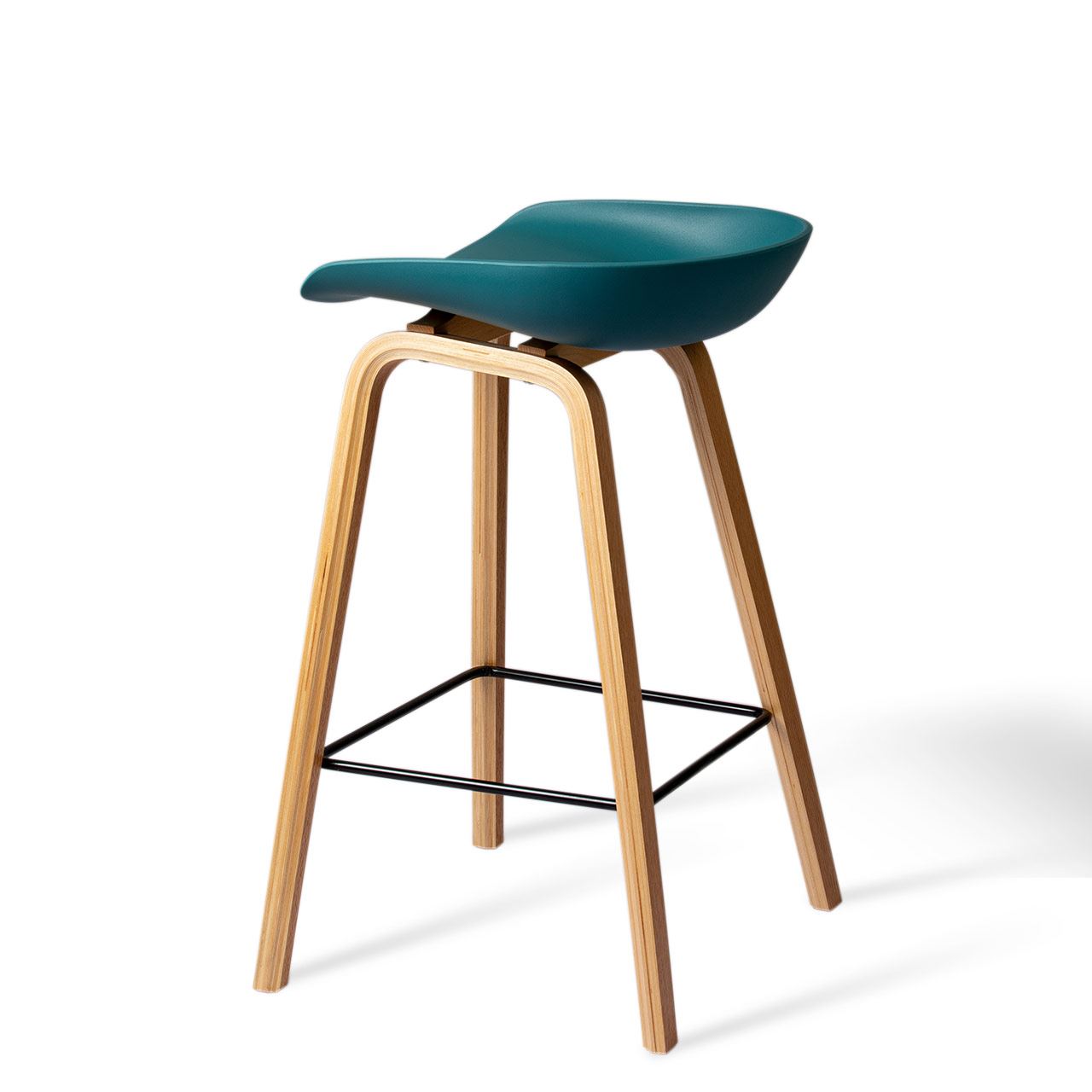 Turquoise plastic bar chair with footrest-PP Chair
